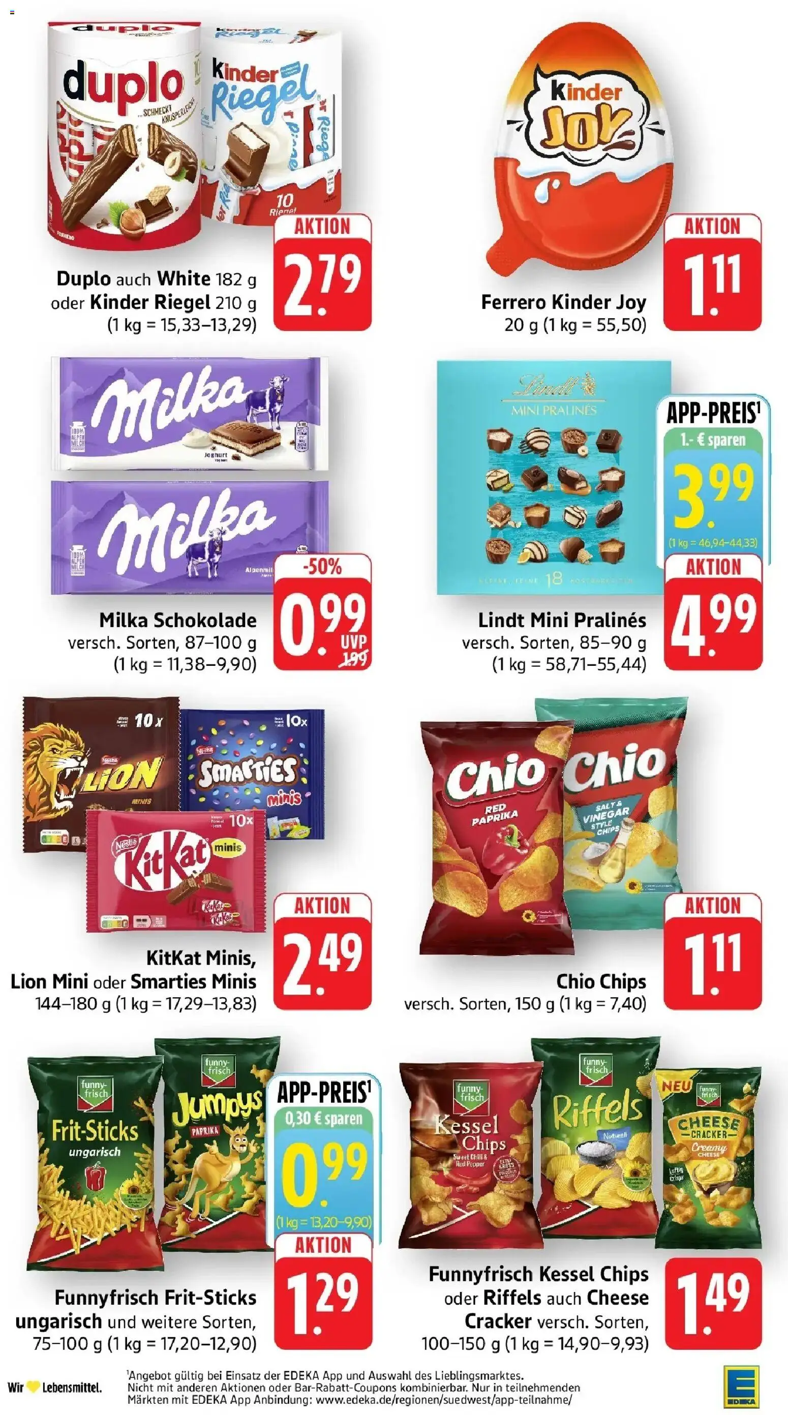 Edeka Prospekt Eppstein (ab 19.10.2026) » Angebote Online | Seite: 32 | Produkte: Schokolade, Milka schokolade, Funny frisch, Kinder joy