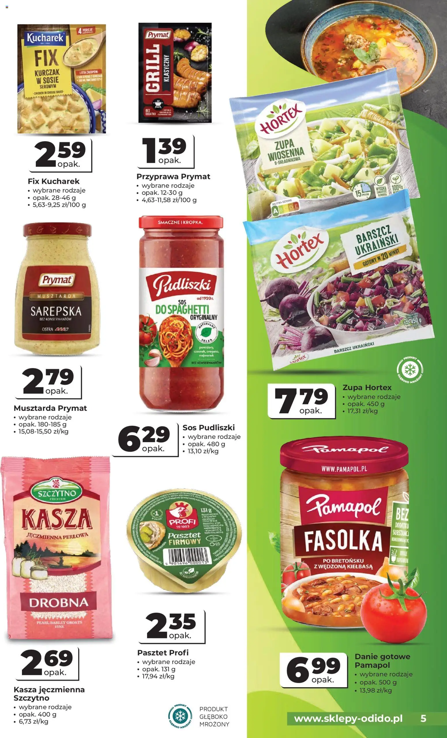 Odido gazetka od 08.07.2026 | Strona: 5 | Produkty: Barszcz, Kurczak, Kasza jęczmienna, Grill
