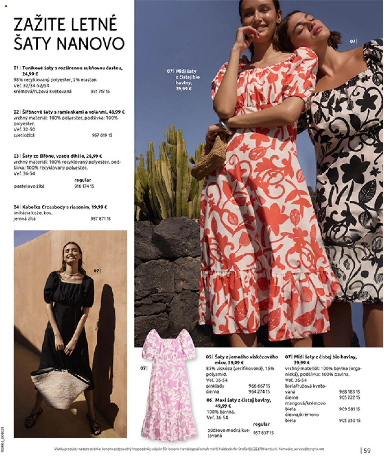 Nové Bonprix akcie – leták je platný od 05.05.2026 | Strana: 61 | Produkty: Šaty, Kabelka
