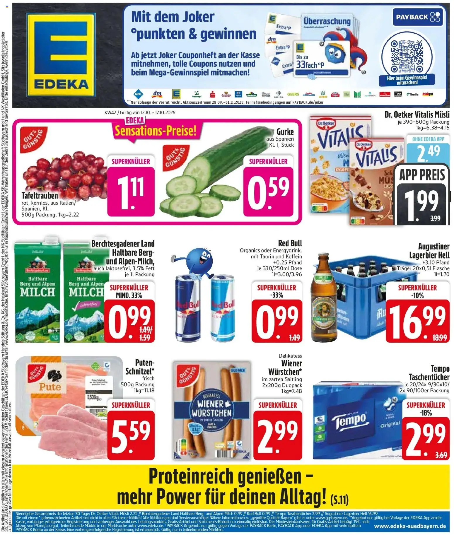 Edeka Prospekt Kipfenberg (ab 12.10.2026) » Angebote Online | Seite: 3 | Produkte: Musli, Pute, Red bull, Milch