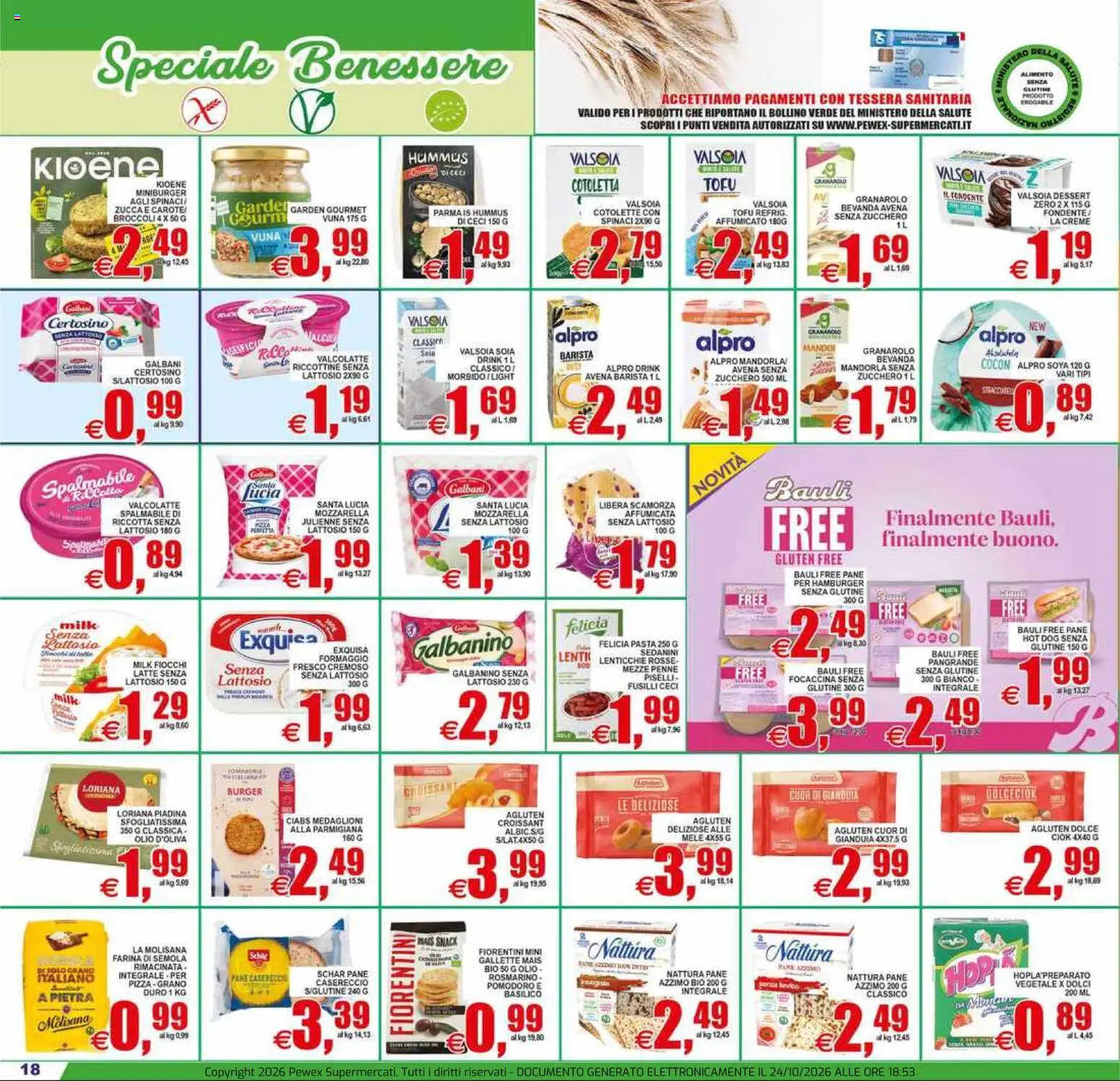 Volantino Pewex del 23/10/2026 | Pagina: 18 | Prodotti: Ceci, Lenticchie, Pasta, Dolci