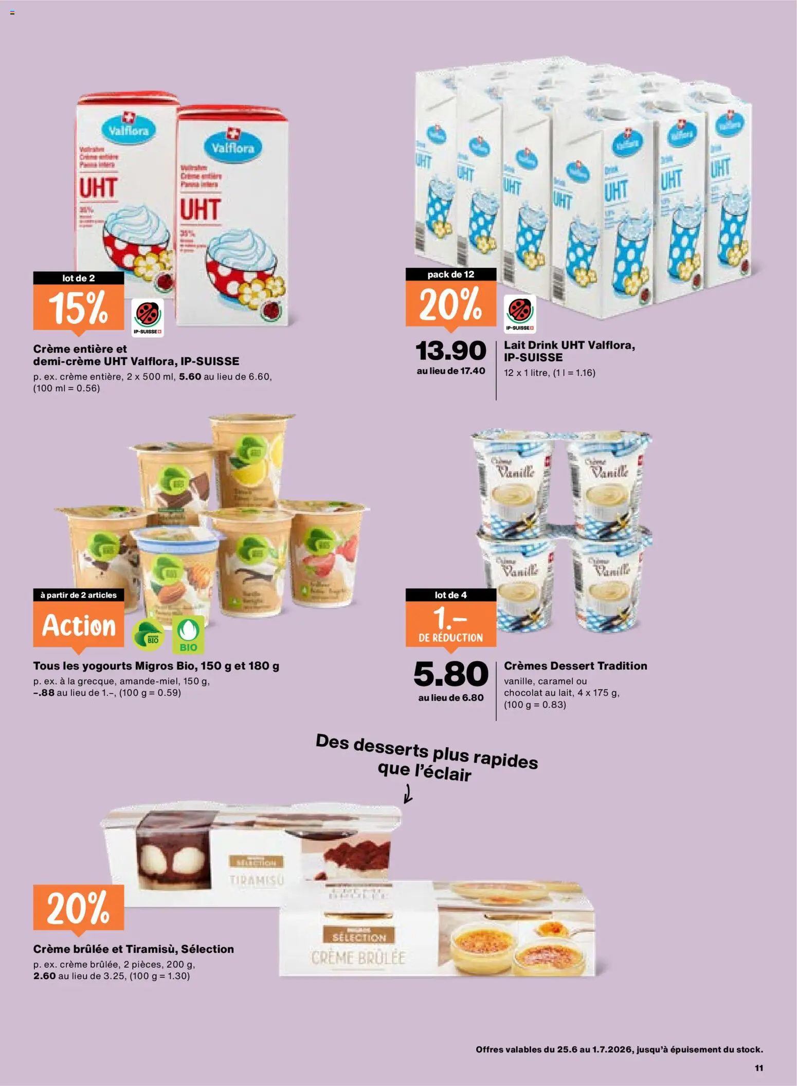 Migros aktionen FR – gültig ab 23.06.2026 | Seite: 11 | Produkte: Creme Brulee, Creme