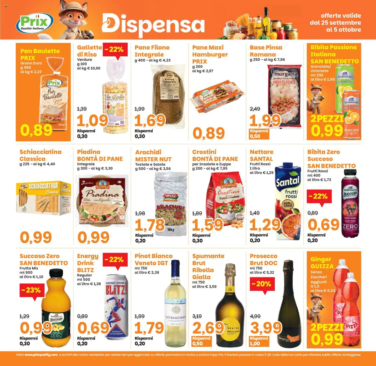 Volantino Prix del 25/09/2026 | Pagina: 18 | Prodotti: Verdure, Frutta, Bibita, Hamburger