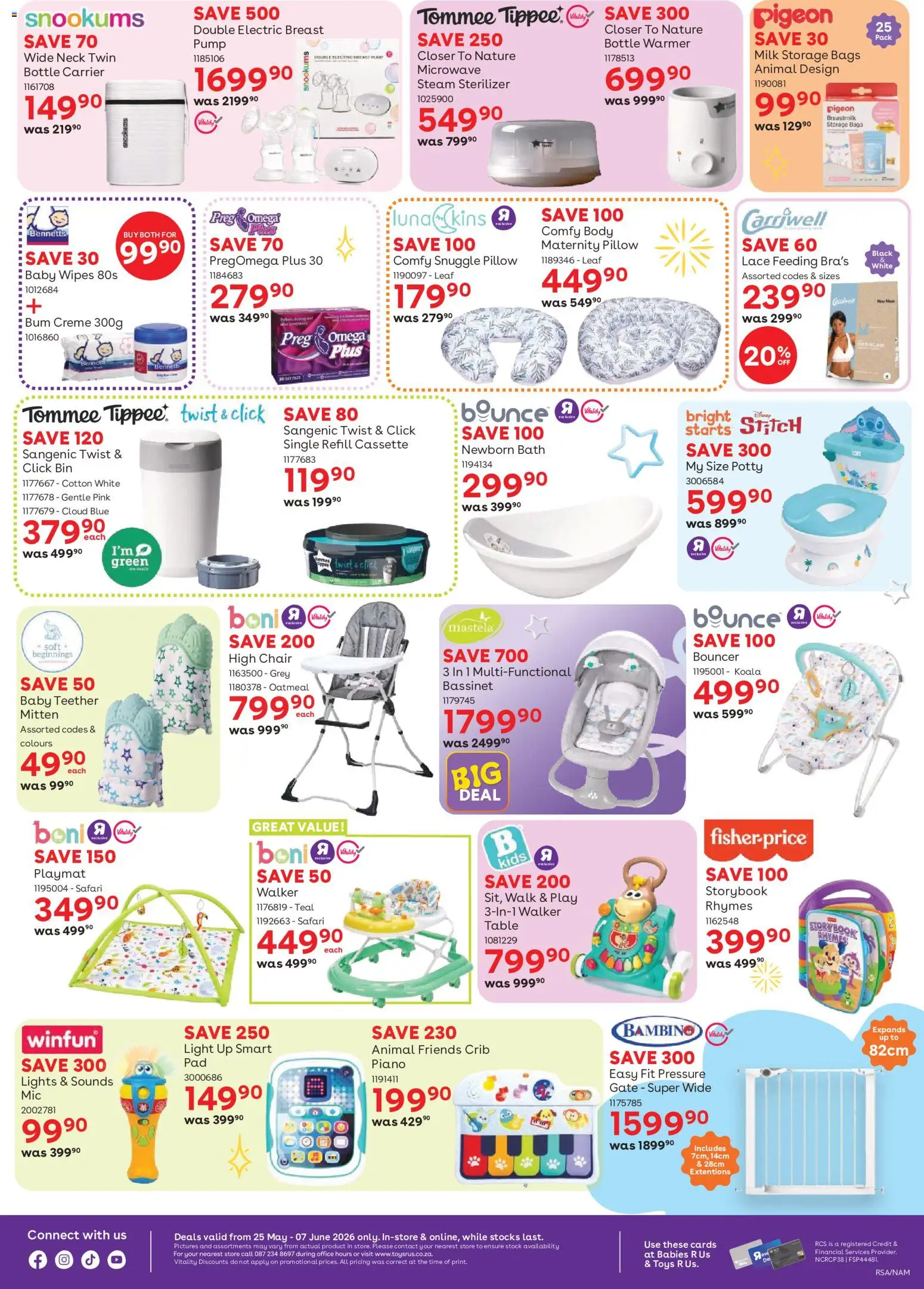 New Babies R Us catalogue – valid from 25.05.2026 | Page: 2 | Products: Pillow, Bath, Gate, Stock