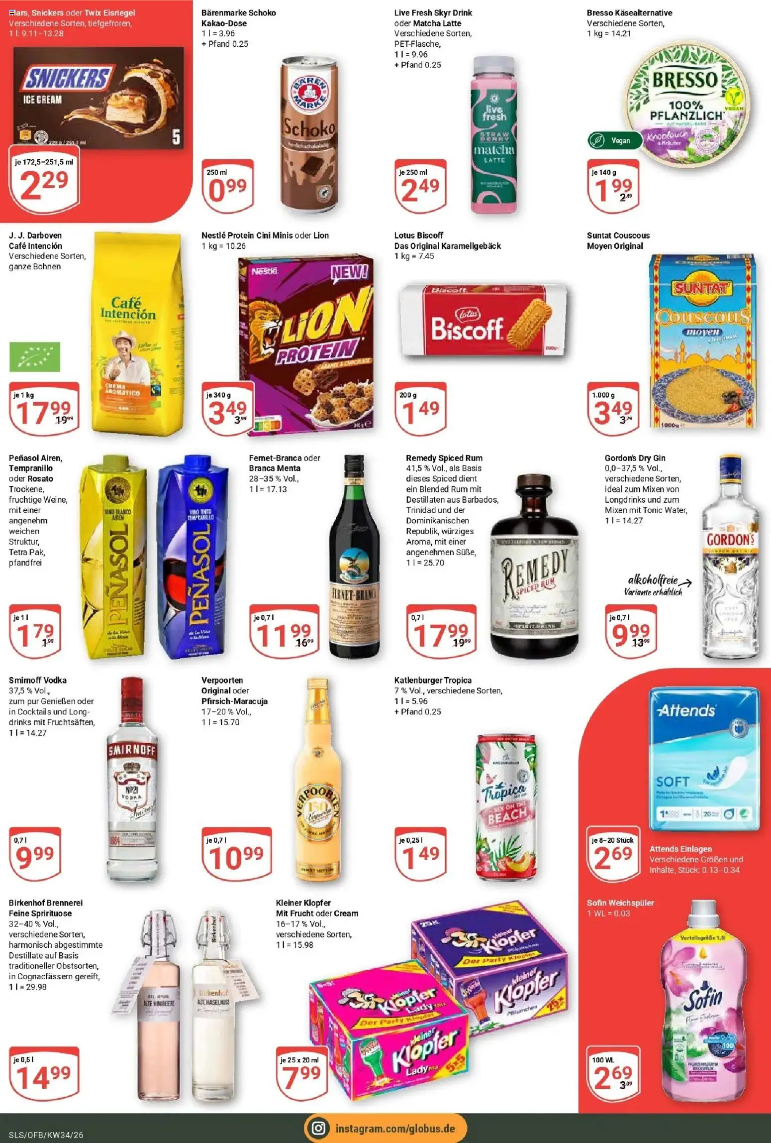 Globus Prospekt Saarlouis (ab 17.08.2026) » Angebote online | Seite: 3 | Produkte: Bresso, Snickers, Twix, Vodka