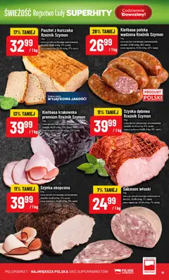 Pogląd oferty "POLOmarket gazetka" - ważna od 24.06.2026 | Strona: 19 | Produkty: Kiełbasa, Szynka, Kiełbasa krakowska