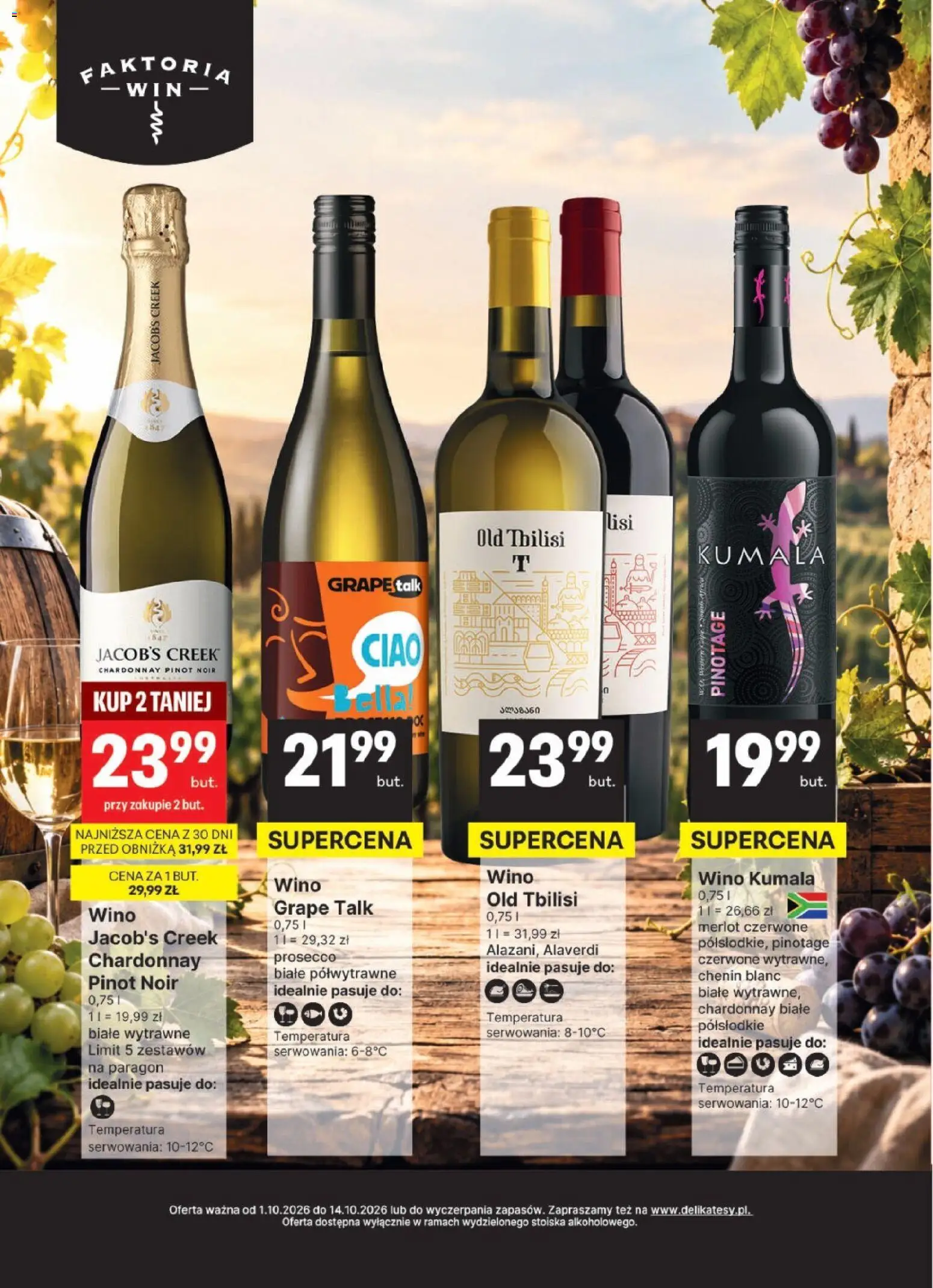 Delikatesy Centrum gazetka - DeliBarek od 01.10.2026 | Strona: 2 | Produkty: Chardonnay, Merlot, Wino, Prosecco