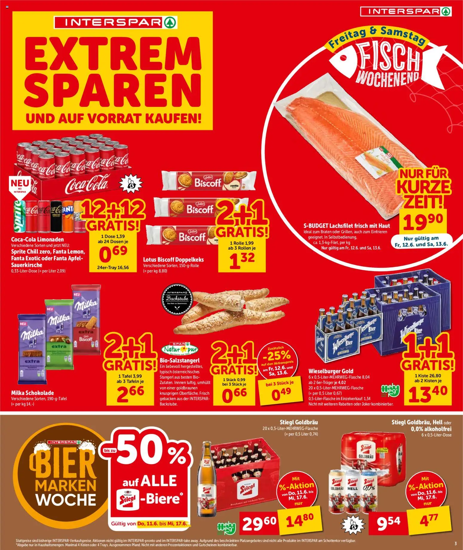 Interspar Flugblatt - Wien gültig ab 11.06.2026 | Seite: 3 | Produkte: Schokolade, Bier, Äpfel, Fisch
