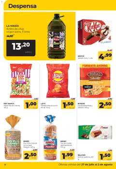 Vista previa Alimerka folleto válido desde el 27/07/2026 | Página: 12 | Productos: Aceite, Aceite de oliva, Helado, Pan de molde