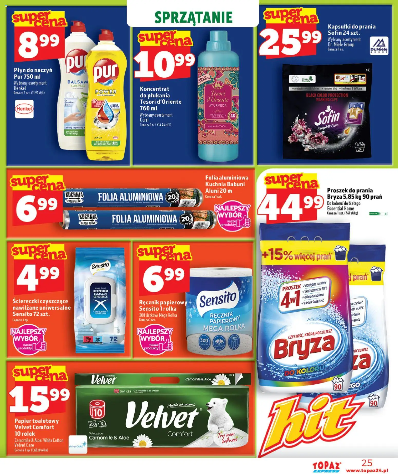 Topaz gazetka - Express od 16.07.2026 | Strona: 25 | Produkty: Tesori d'oriente, Papier toaletowy, Kapsułki do prania, Ręcznik papierowy