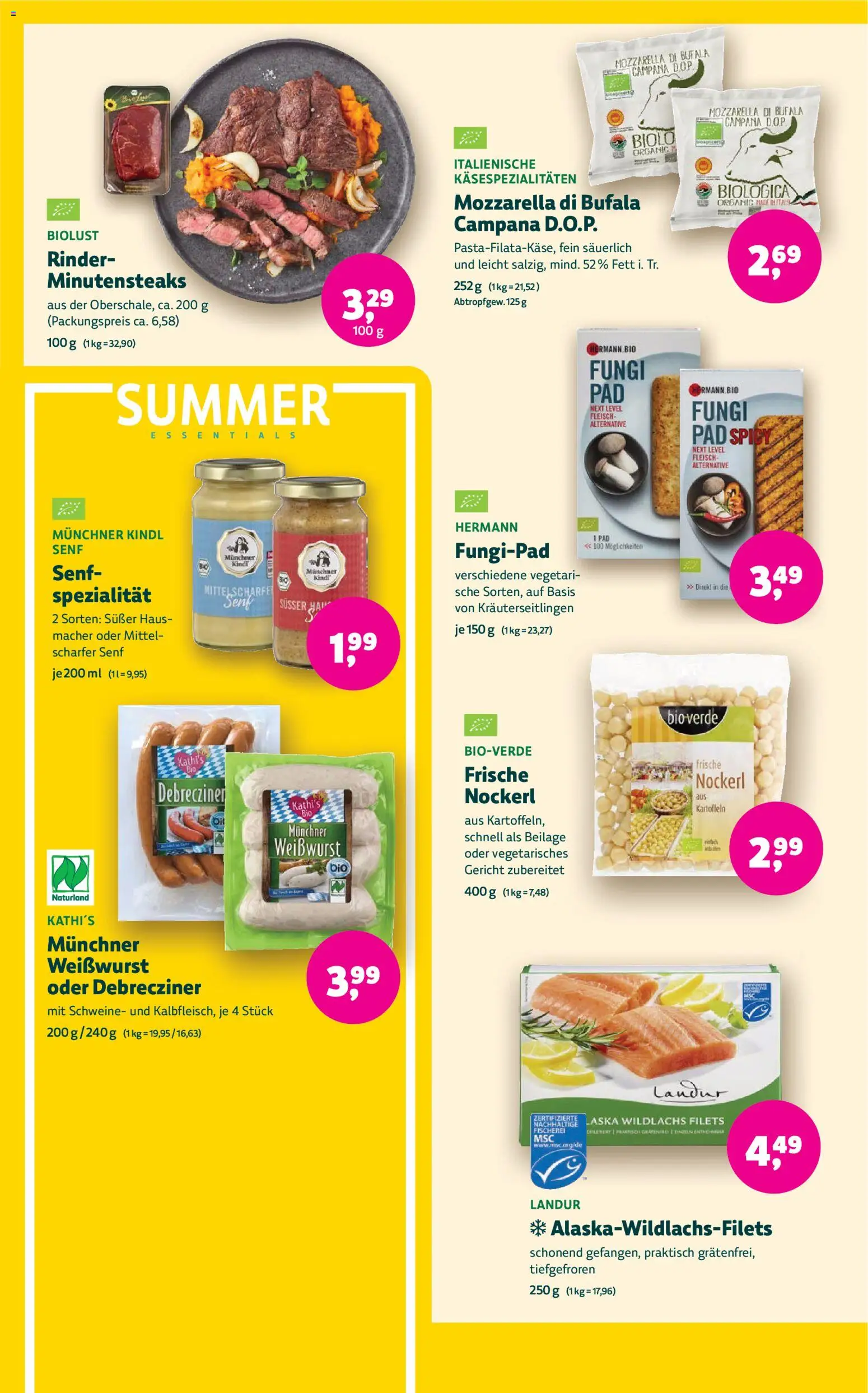 BioMarkt Prospekt – gültig ab 17.06.2026 | Seite: 8 | Produkte: Mozzarella, Weißwurst, Kartoffeln, Fleisch