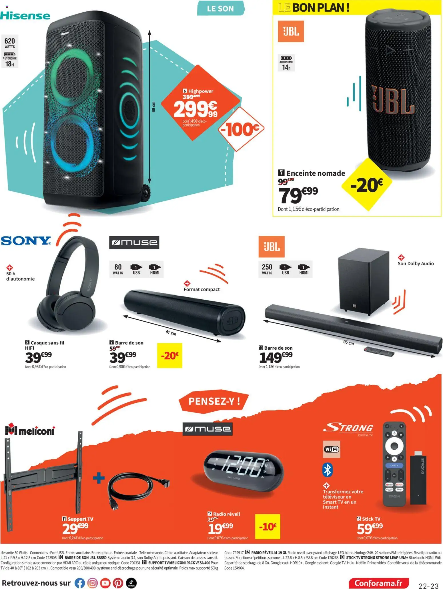 {H1} | Page: 23 | Produits: Audio, Câble, Barre de son, Télécommande