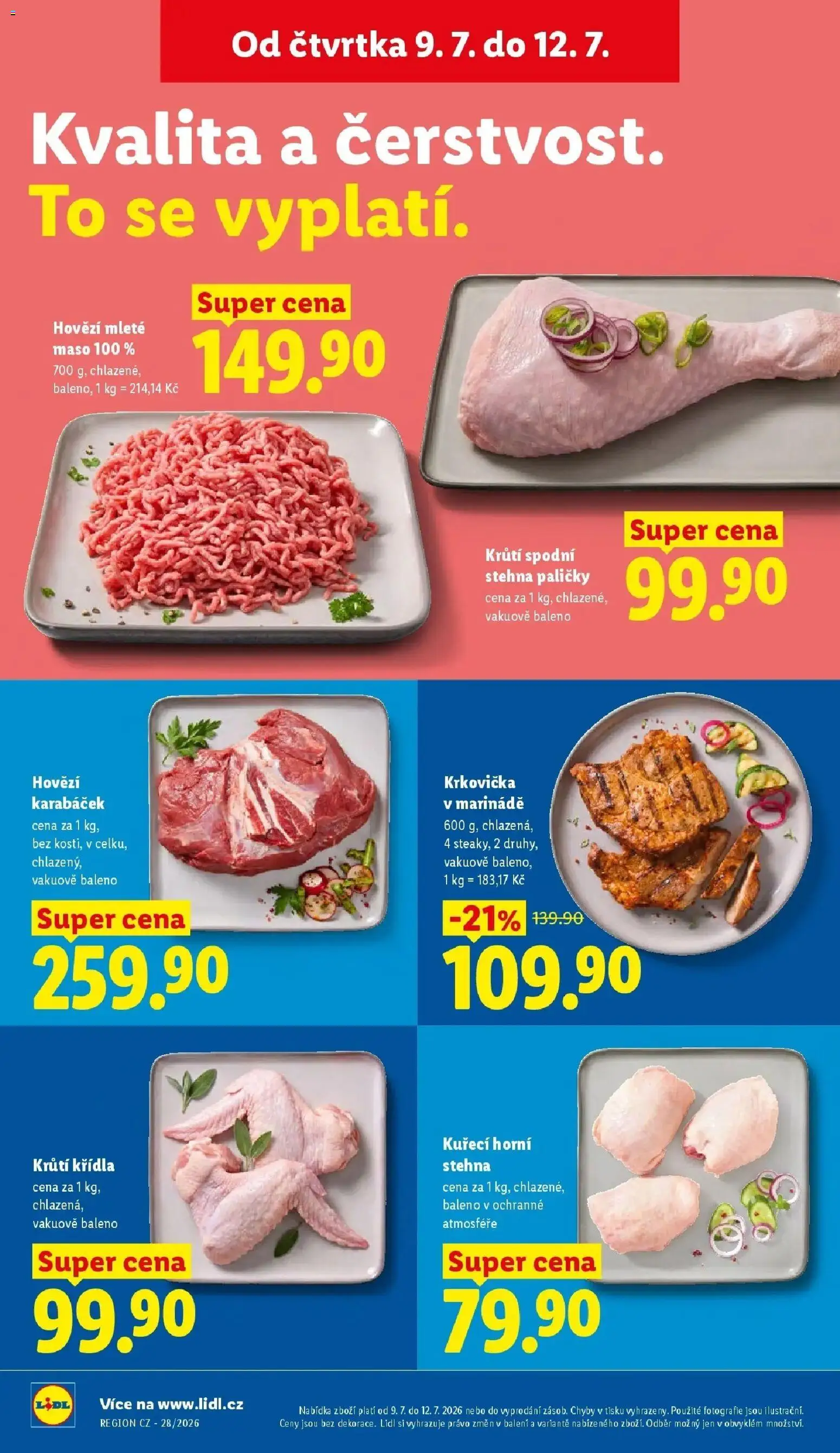 Lidl aktuální leták od 09.07.2026 | Strana: 14 | Produkty: Hovězí, Mleté maso, Maso, Hovězí mleté maso