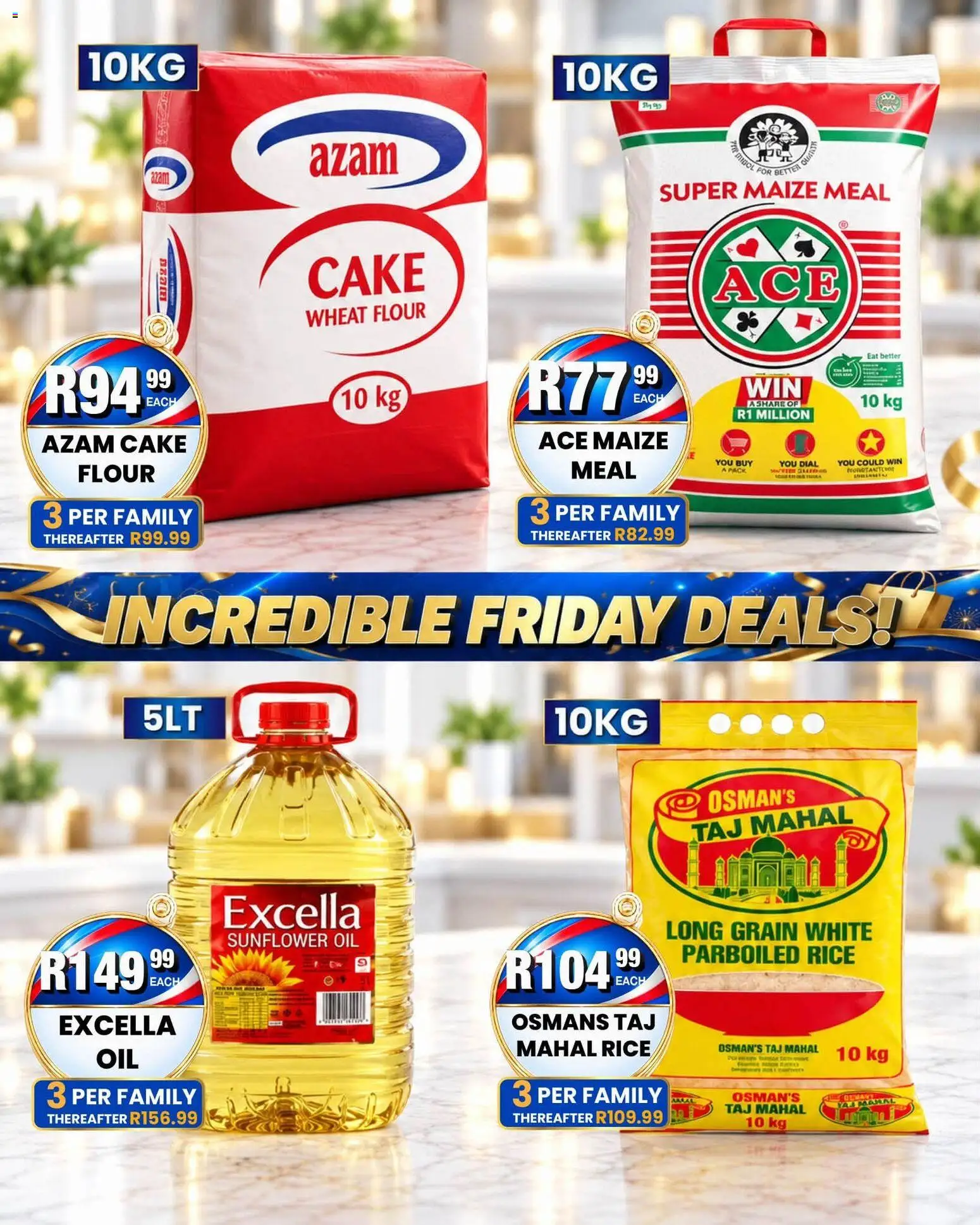 New Take n Pay catalogue – valid from 30/10/2026 | Page: 5 | Products: Cake, Flour, Maize meal, Oil