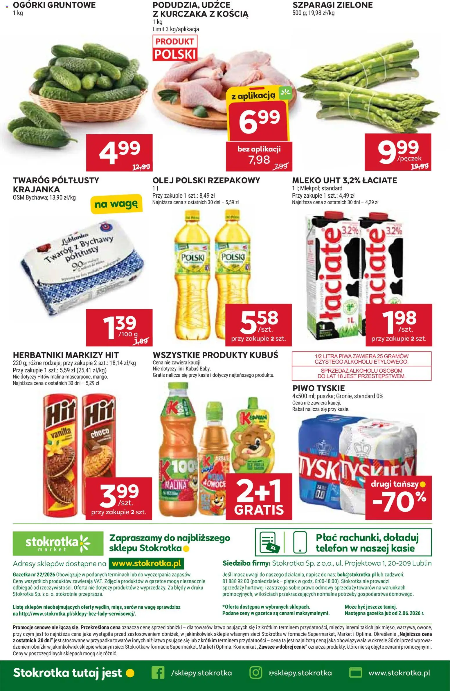 Stokrotka gazetka - Market od 28.05.2026 | Strona: 34 | Produkty: Malina, Twaróg półtłusty, Tyskie, Twaróg