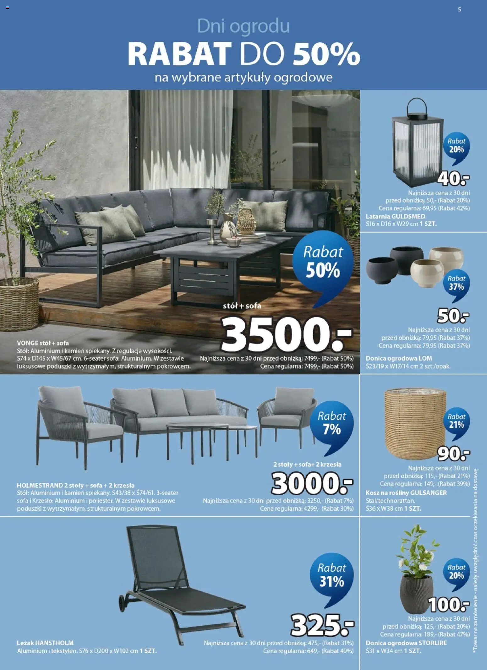 JYSK gazetka od 20.05.2026 | Strona: 5 | Produkty: Sofa, Krzesło, Kosz, Rosliny