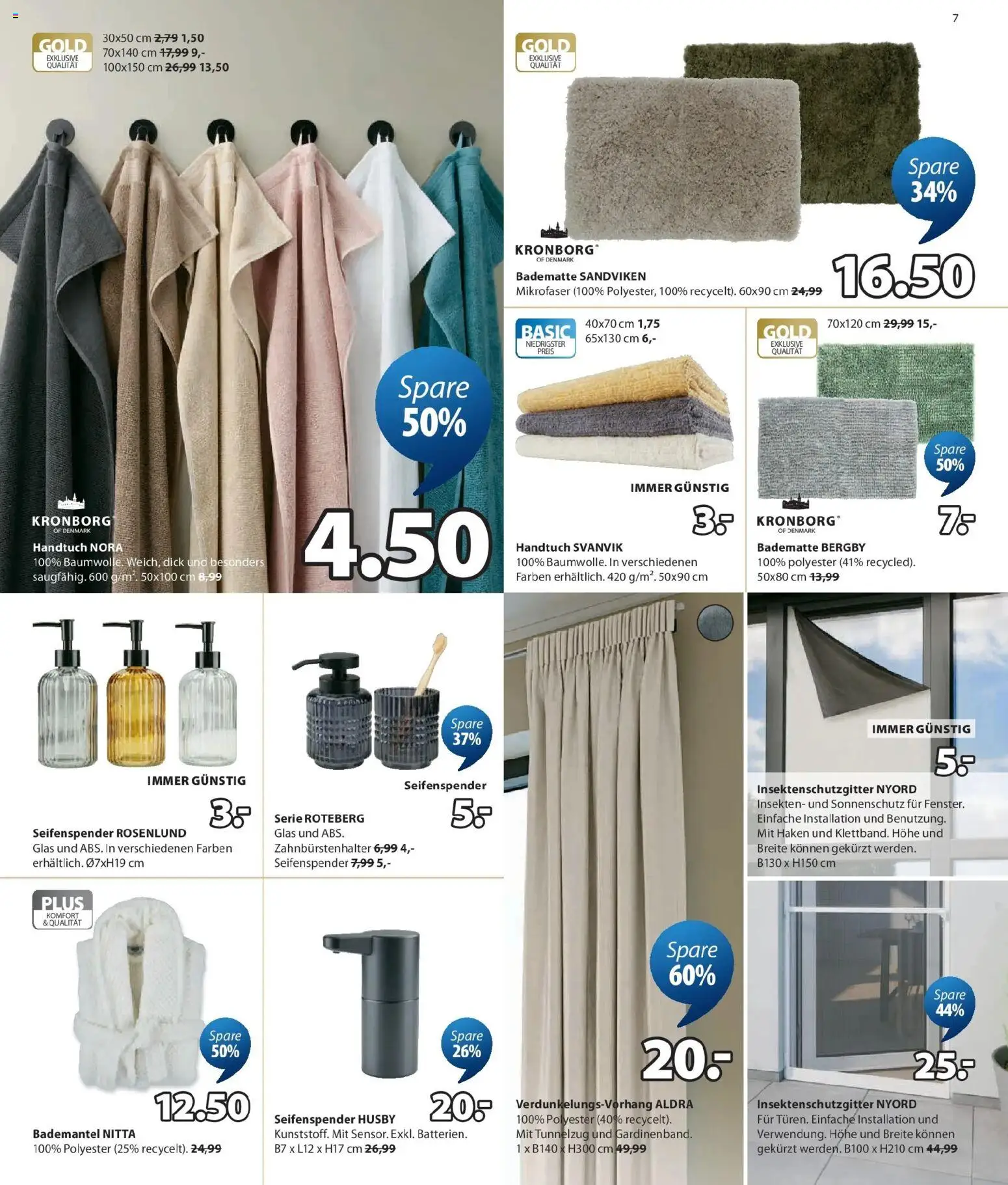JYSK Garten Abverkauf Spare Bis Zu 60% gültig ab 03.08.2026 | Seite: 7 | Produkte: Bademantel