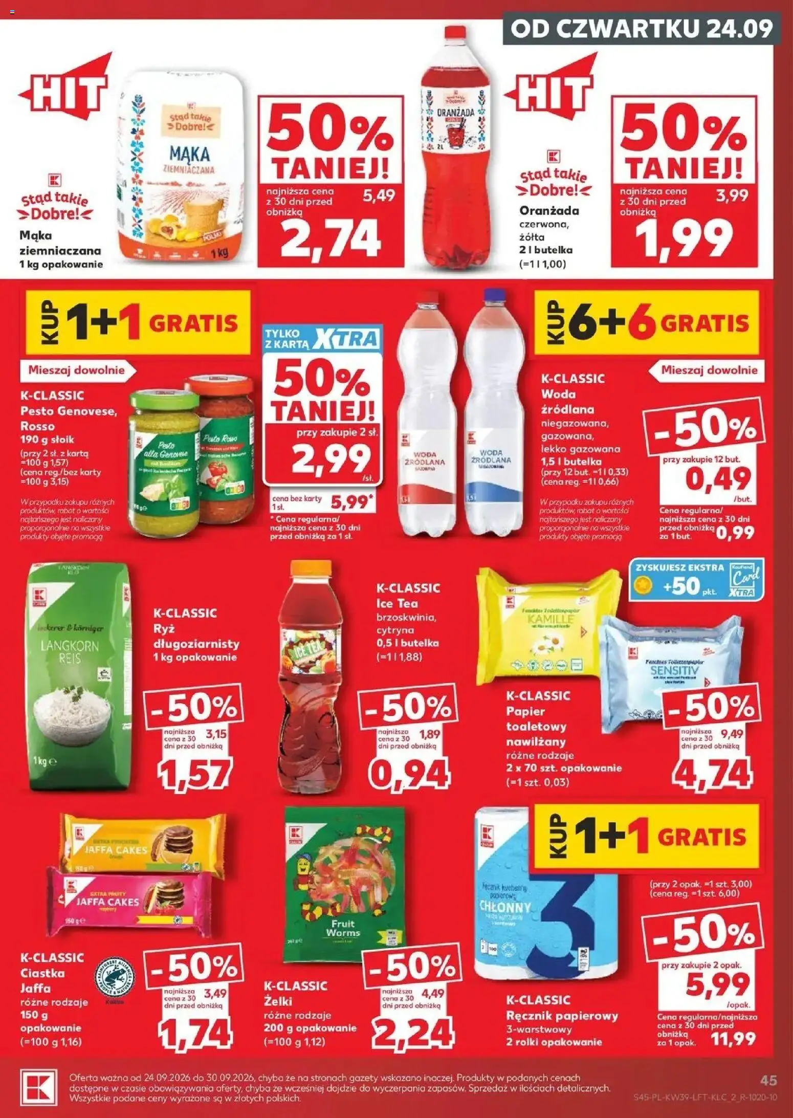 Kaufland gazetka od 24.09.2026 | Strona: 45 | Produkty: Ryż długoziarnisty, Ice Tea, Ryż, Ciastka