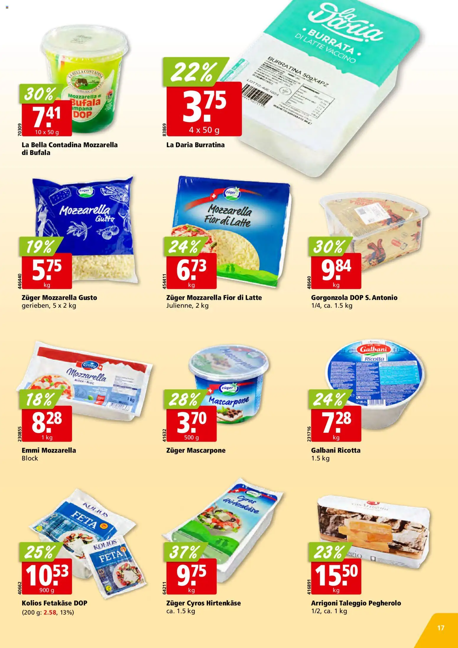 Aligro aktionen Schlieren, Gossau SG, Frauenfeld, Rapperswil-Jona, Sargans, Bern – gültig ab 11.05.2026 | Seite: 17 | Produkte: Feta, Mascarpone, Fennikel
