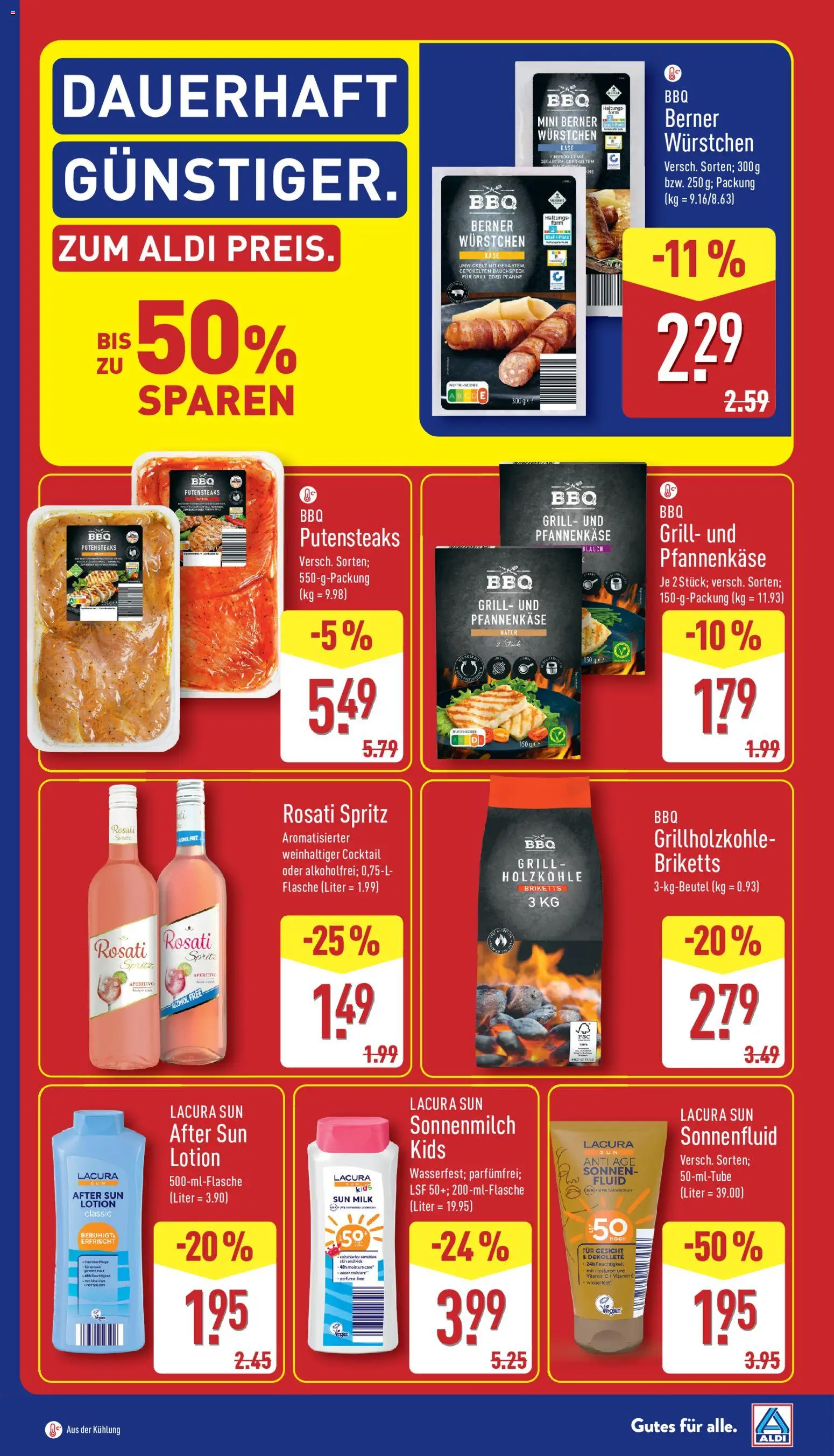 Aldi Prospekt – gültig ab 10.08.2026 | Seite: 4 | Produkte: Grill, Sprite, Käse, After Sun