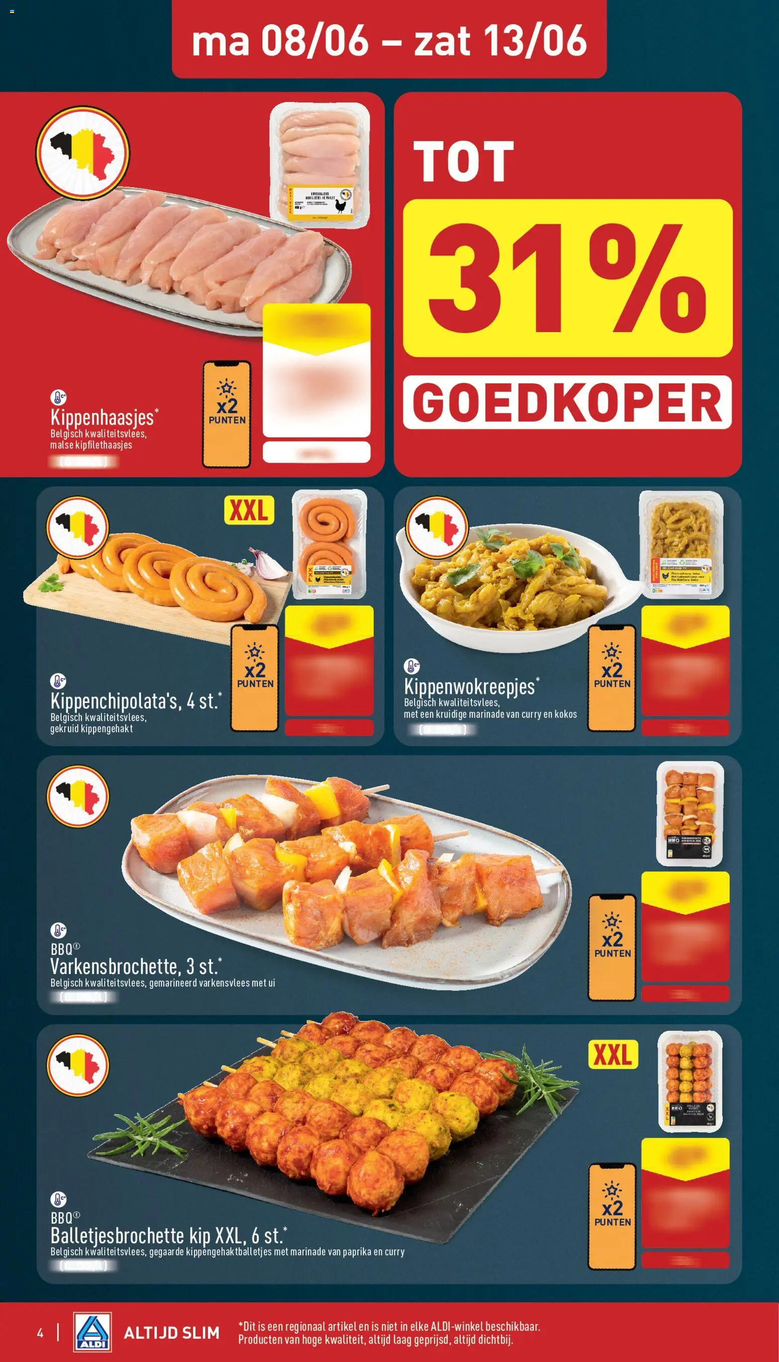 {H1} | Pagina: 4 | Producten: Varkensvlees, Kippengehakt, Kip, Ui