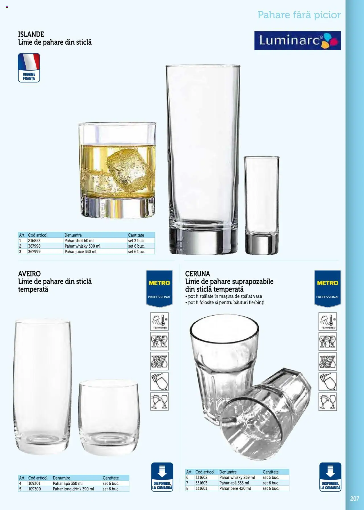 Noul catalog Metro – valabil de la 17.09.2025 | Pagină: 207 | Produse: Mașină De Spălat, Mașină De Spălat Vase, Pahare, Apă