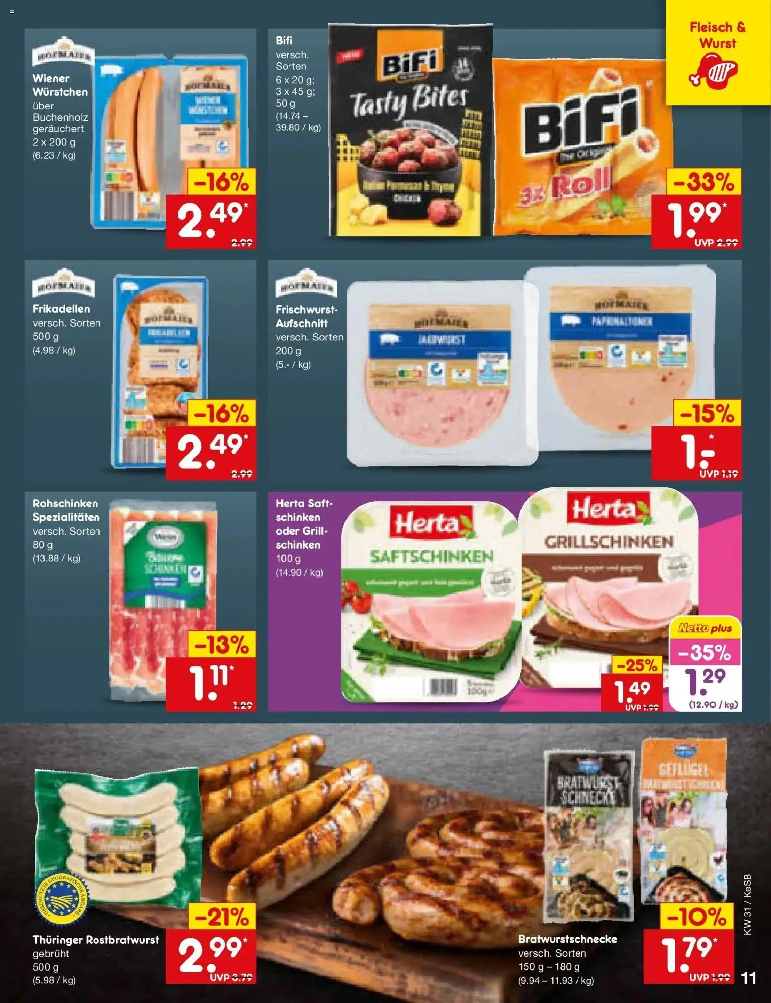Netto Marken-Discount Prospekt Kruft – gültig ab 27.07.2026 | Seite: 17 | Produkte: Grill, Bifi, Bratwurst, Fleisch