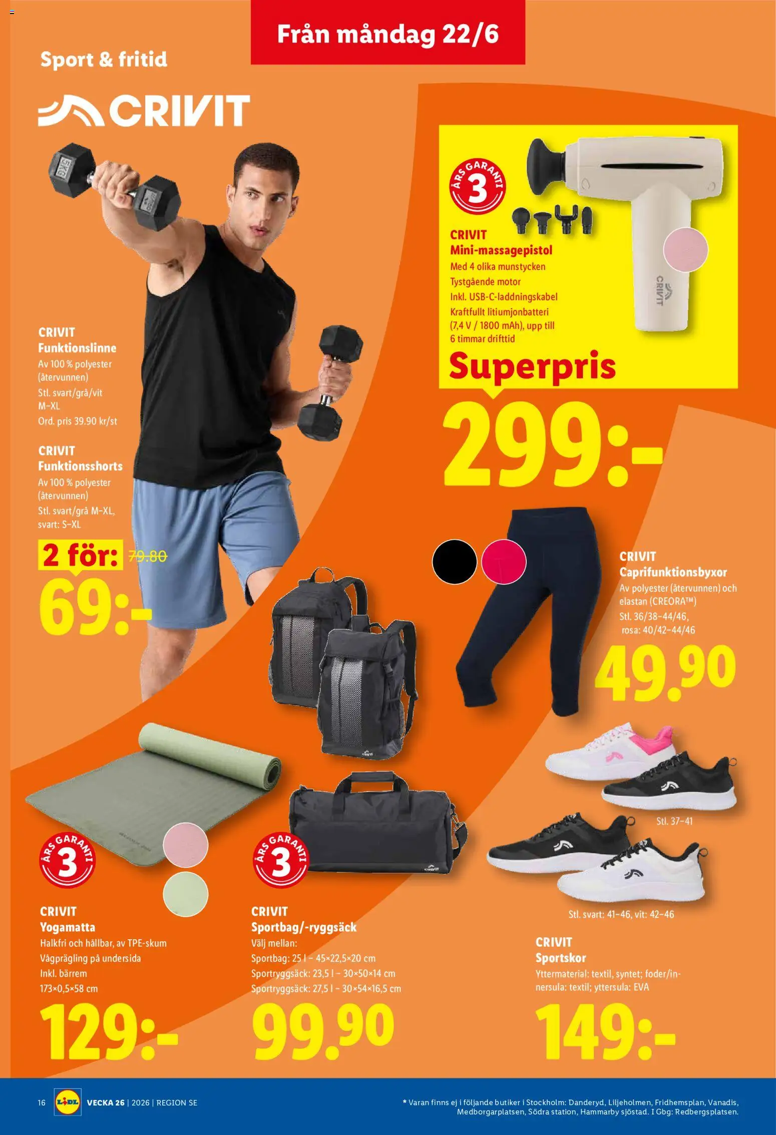 Lidl reklamblad aktuell från 22.06.2026 | Sida: 18 | Produkter: Sportskor, Sportbag, Yogamatta