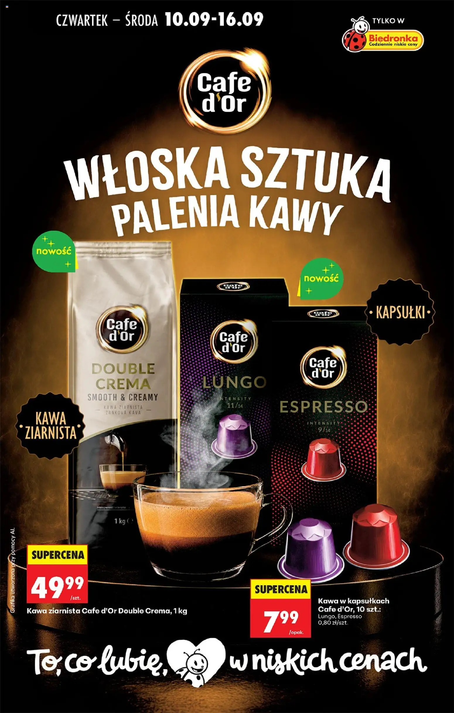 Biedronka gazetka od czwartku od 10.09.2026 | Strona: 76 | Produkty: Kawa espresso, Cafe d'Or, Kapsułki, Kawa w kapsułkach