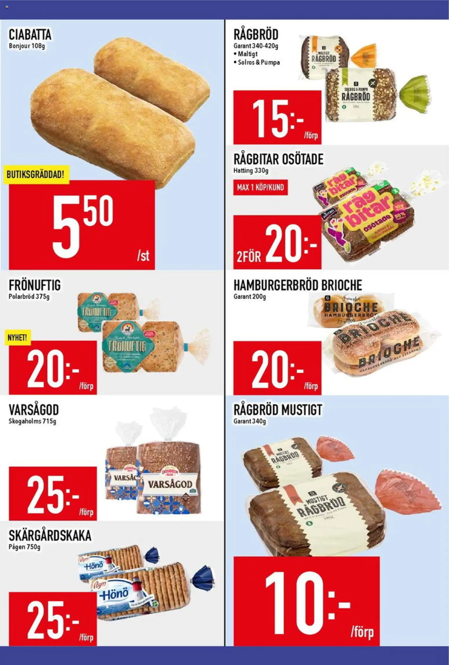 Matdax reklamblad aktuell från 19/10/2026 | Sida: 14 | Produkter: Brioche, Hamburgerbröd, Pumpa