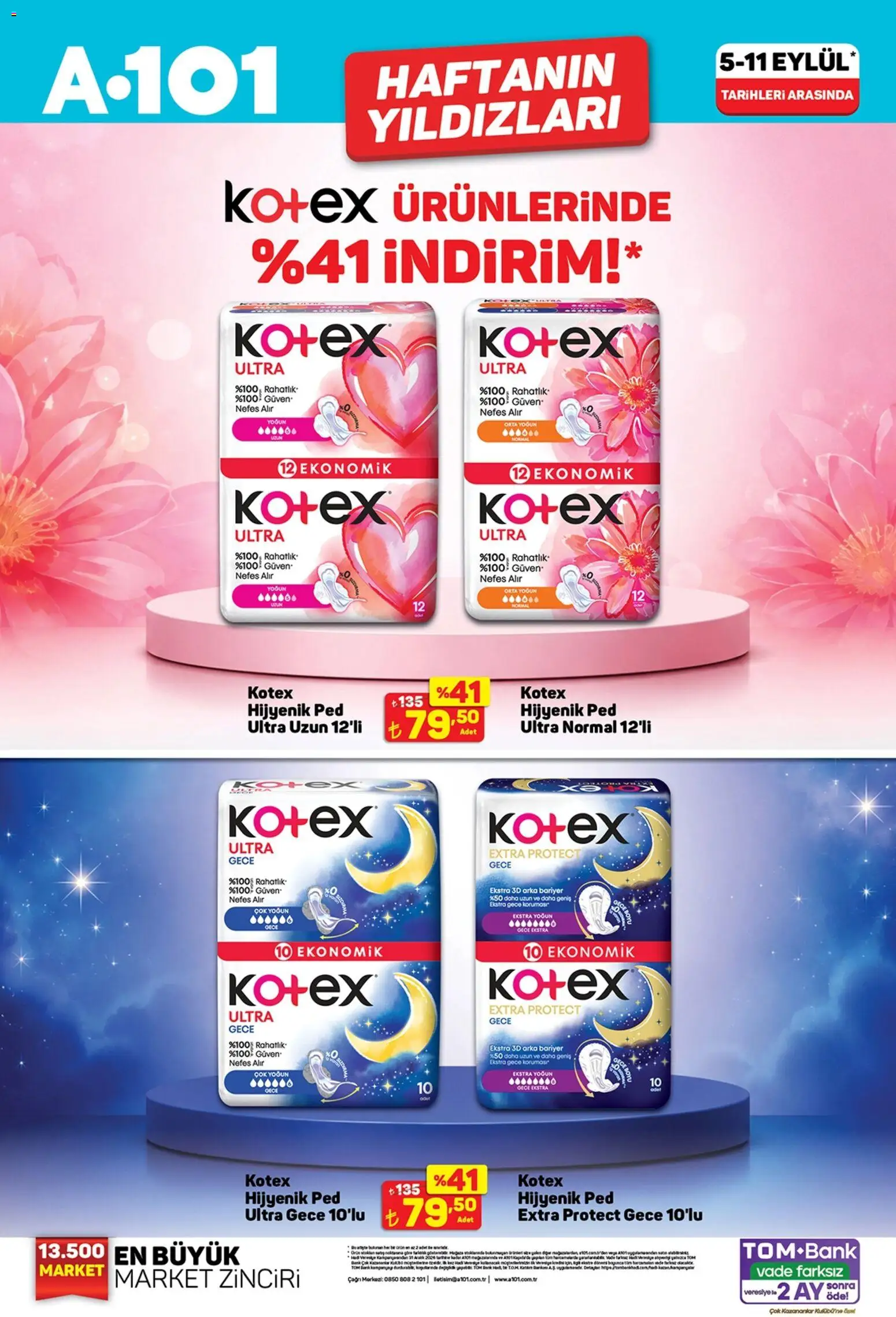 A101 Katalog - 05 Eylül 2026 tarihinden itibaren geçerlidir | Sayfa: 4 | Ürünler: Hijyenik ped