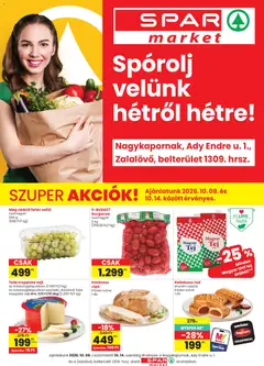 Spar Market Nagykapornak, Zalalovő szórólap - amely érvényes a következő dátumtól: 2026.10.08.