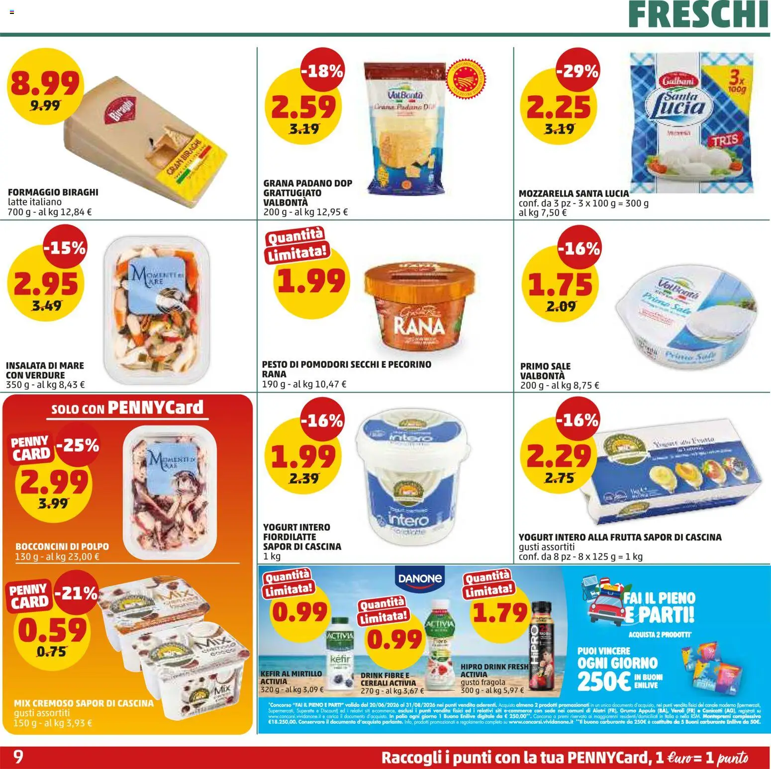 Volantino PENNY del 13/08/2026 | Pagina: 9 | Prodotti: Cereali, Latte, Grana Padano, Mozzarella santa lucia