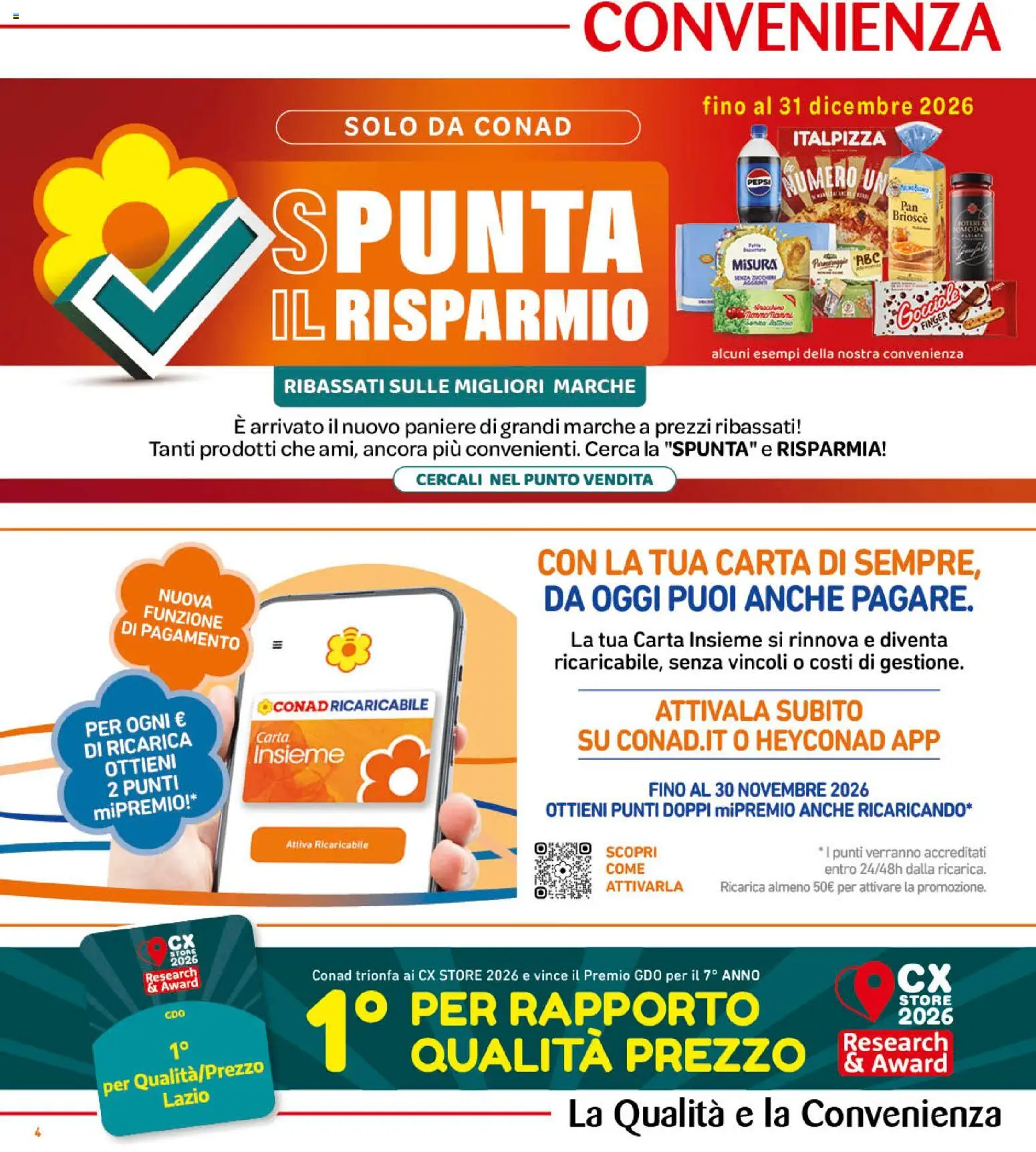 Volantino Conad del 28/10/2026 | Pagina: 4 | Prodotti: Brioche, Biscotti, Panettone, Bottiglia