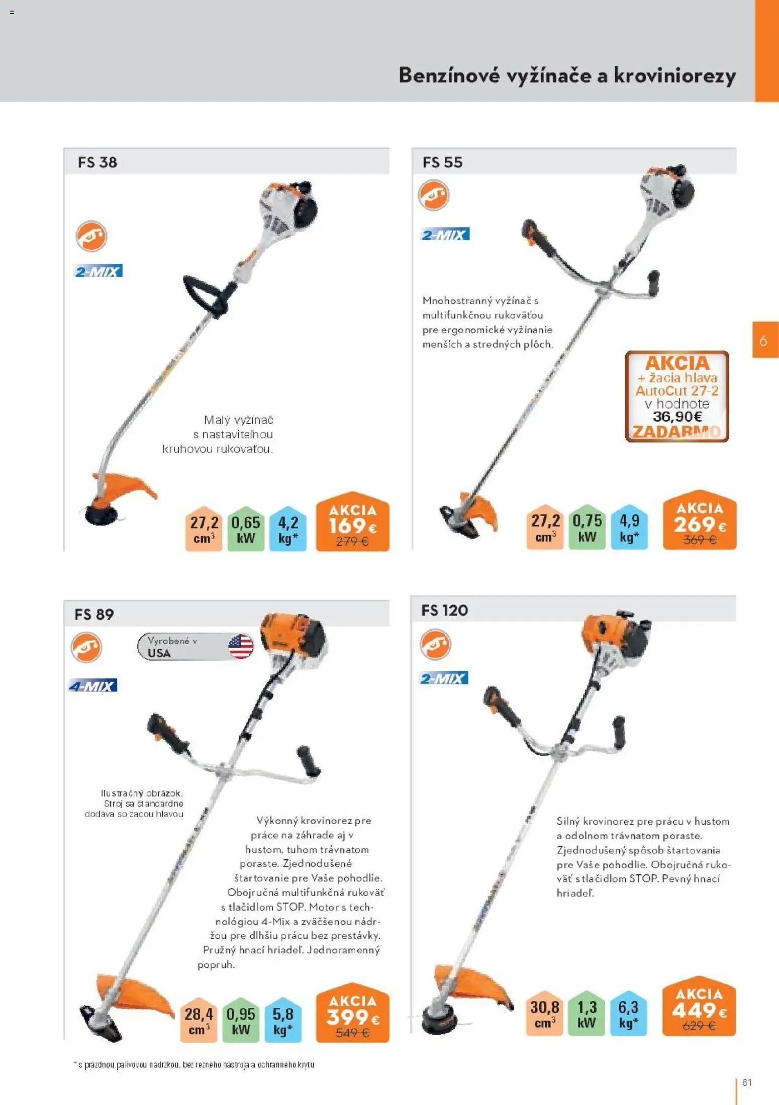 Nové STIHL akcie – leták je platný od 19.08.2026 | Strana: 61 | Produkty: Krovinorez, Vyžínače
