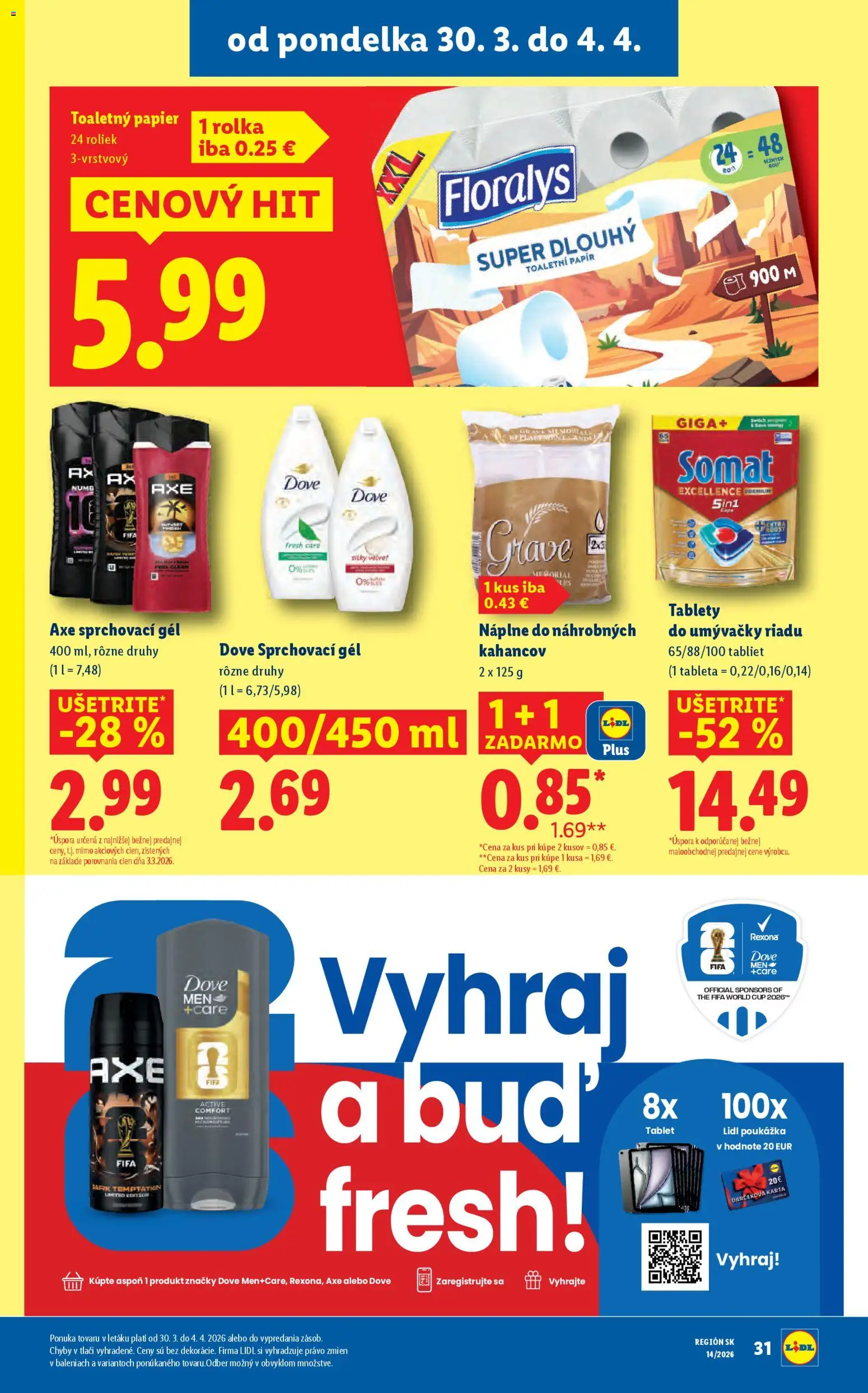 Nové Lidl akcie – leták je platný od 30.03.2026 | Strana: 39 | Produkty: Tablet, Rošt, Toaletný papier