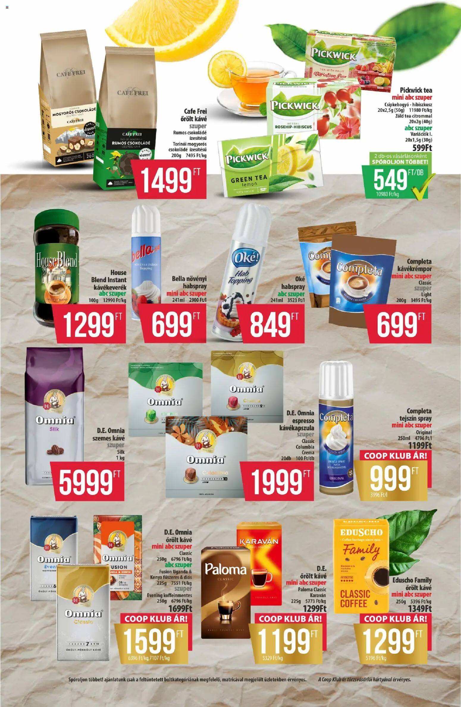 COOP akciós ujság - amely érvényes a következő dátumtól: 2026.10.15. | Oldal: 7 | Termékek: Kávékrémpor, Kávékapszula, Zöld tea, Tejszín