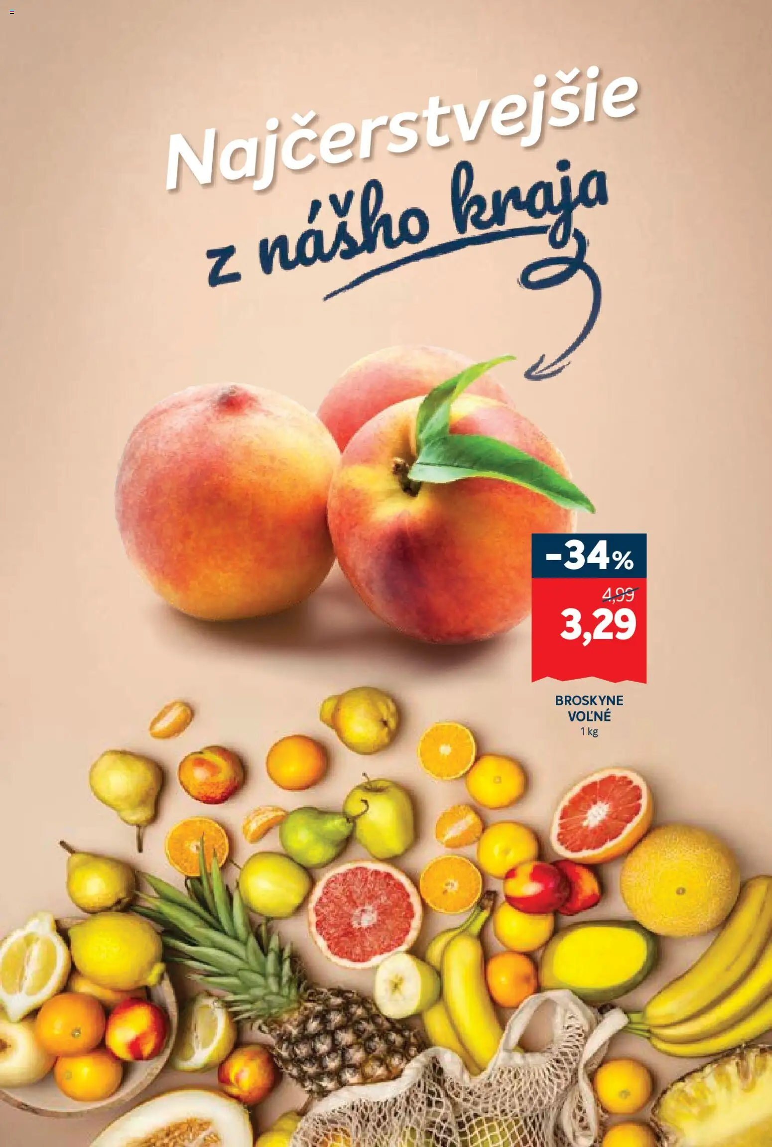 Nové Kraj akcie – leták je platný od 04.06.2026 | Strana: 3 | Produkty: Broskyne