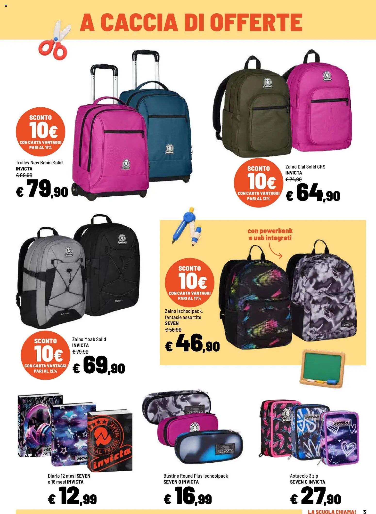 Volantino Iper del 09/07/2026 | Pagina: 3 | Prodotti: Zaino, Astuccio, USB, Trolley