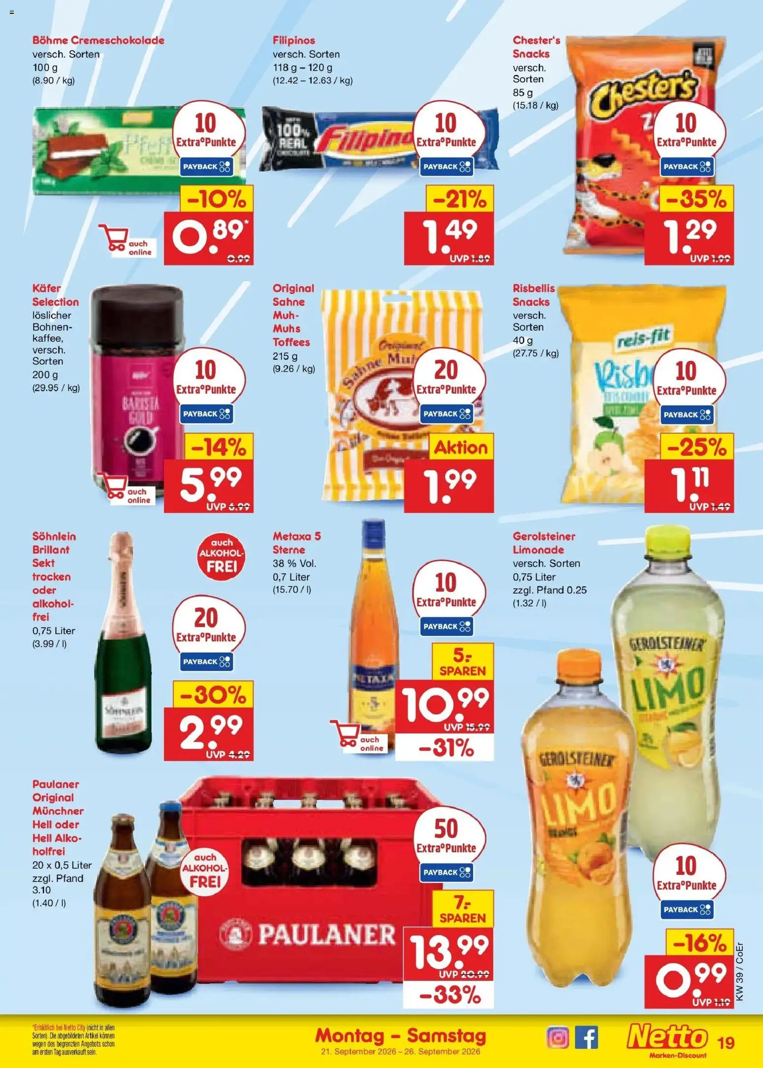 Netto Marken-Discount Prospekt Naumburg – gültig ab 21.09.2026 | Seite: 27 | Produkte: Limonade, Metaxa, Alkohol, Gerolsteiner
