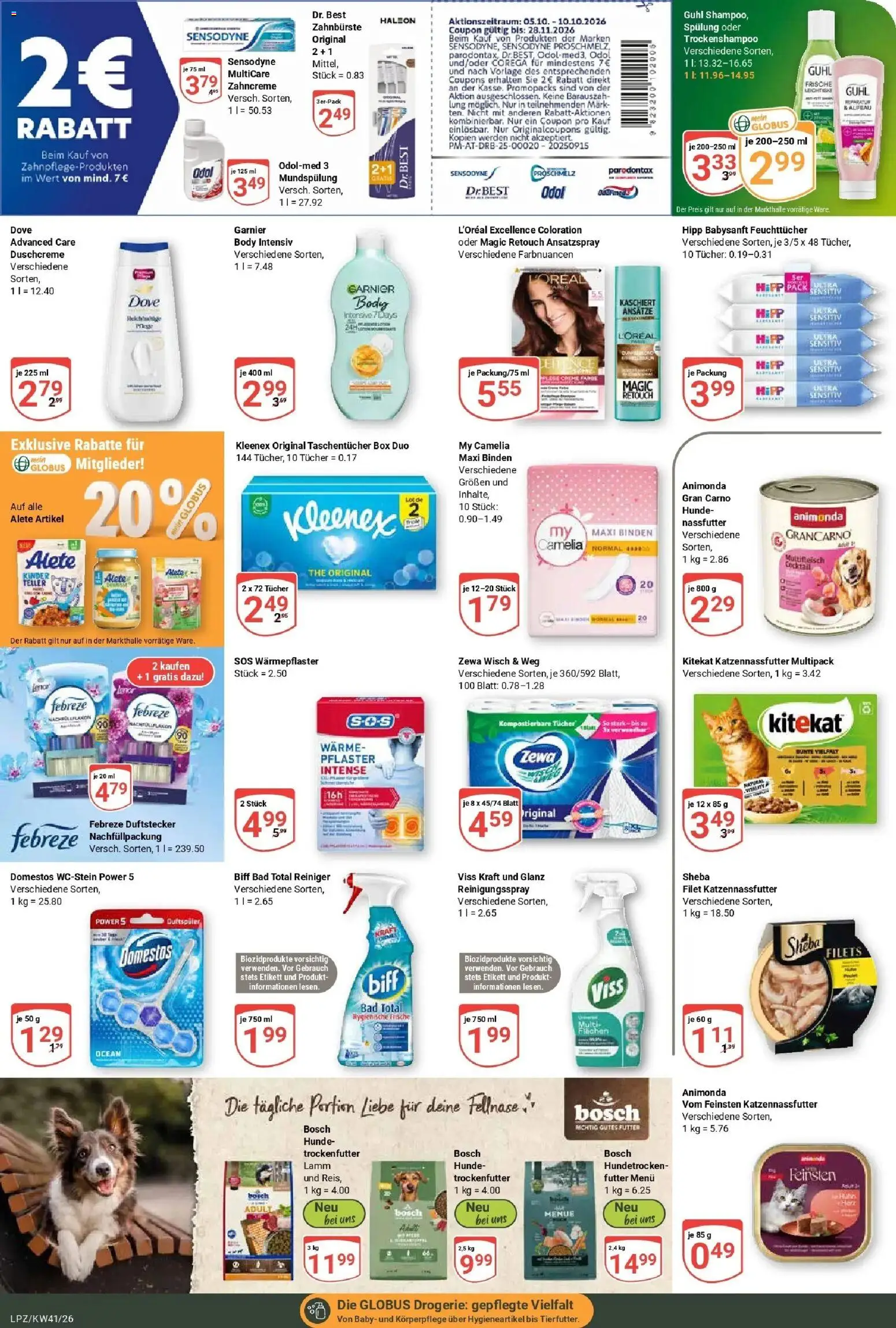 Globus Prospekt Leipzig (ab 05.10.2026) » Angebote online | Seite: 20 | Produkte: Sheba, Box, Spülung, Zahnbürste