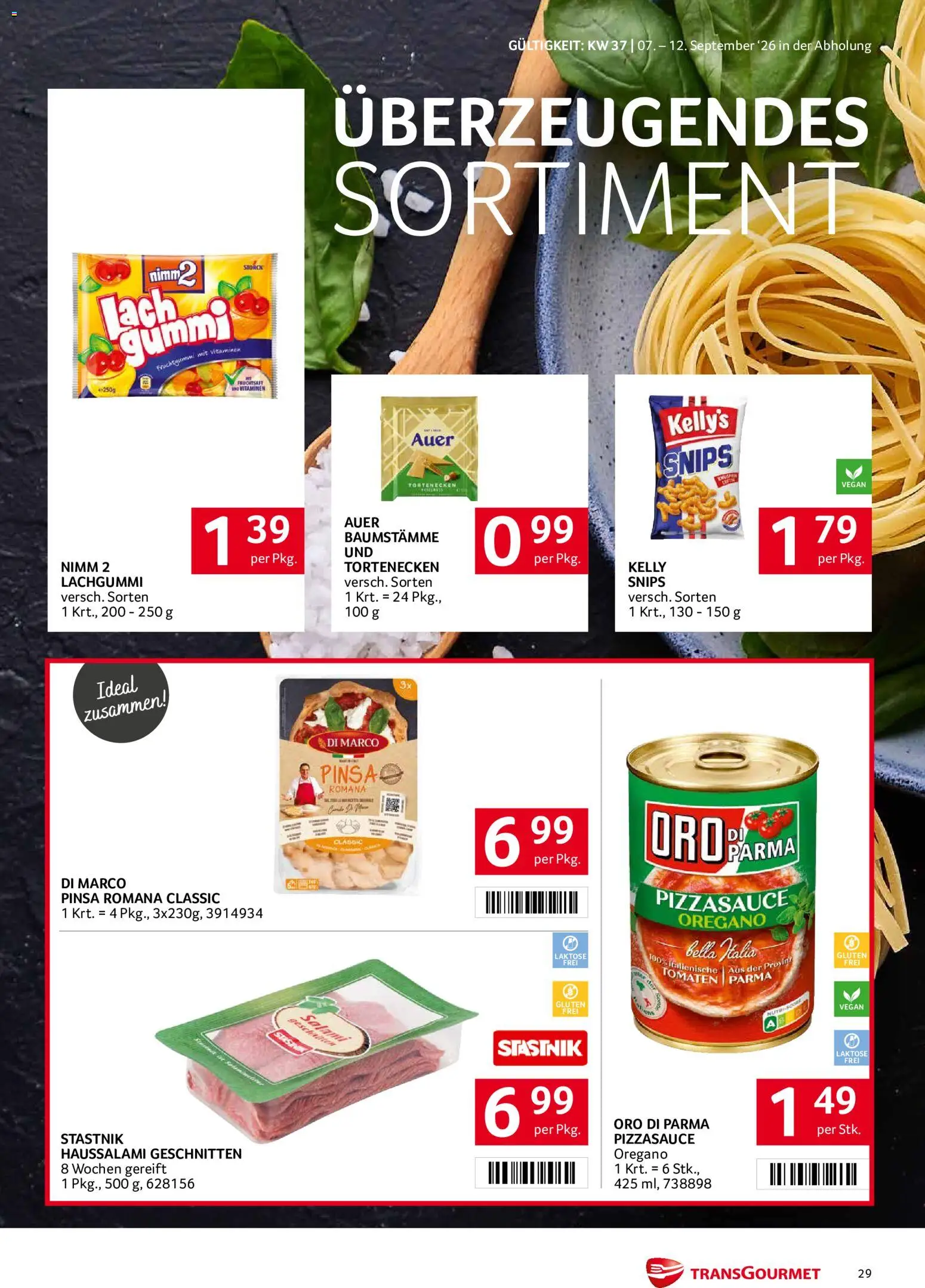 Transgourmet Flugblatt gültig ab 07.09.2026 | Seite: 29 | Produkte: Salami, Tomaten