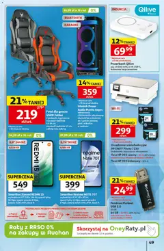 Pogląd oferty "Auchan gazetka - 30 Lat Hipermarket" - ważna od 20.08.2026 | Strona: 49 | Produkty: Smartfon, Głośnik, Fotel, Bateria