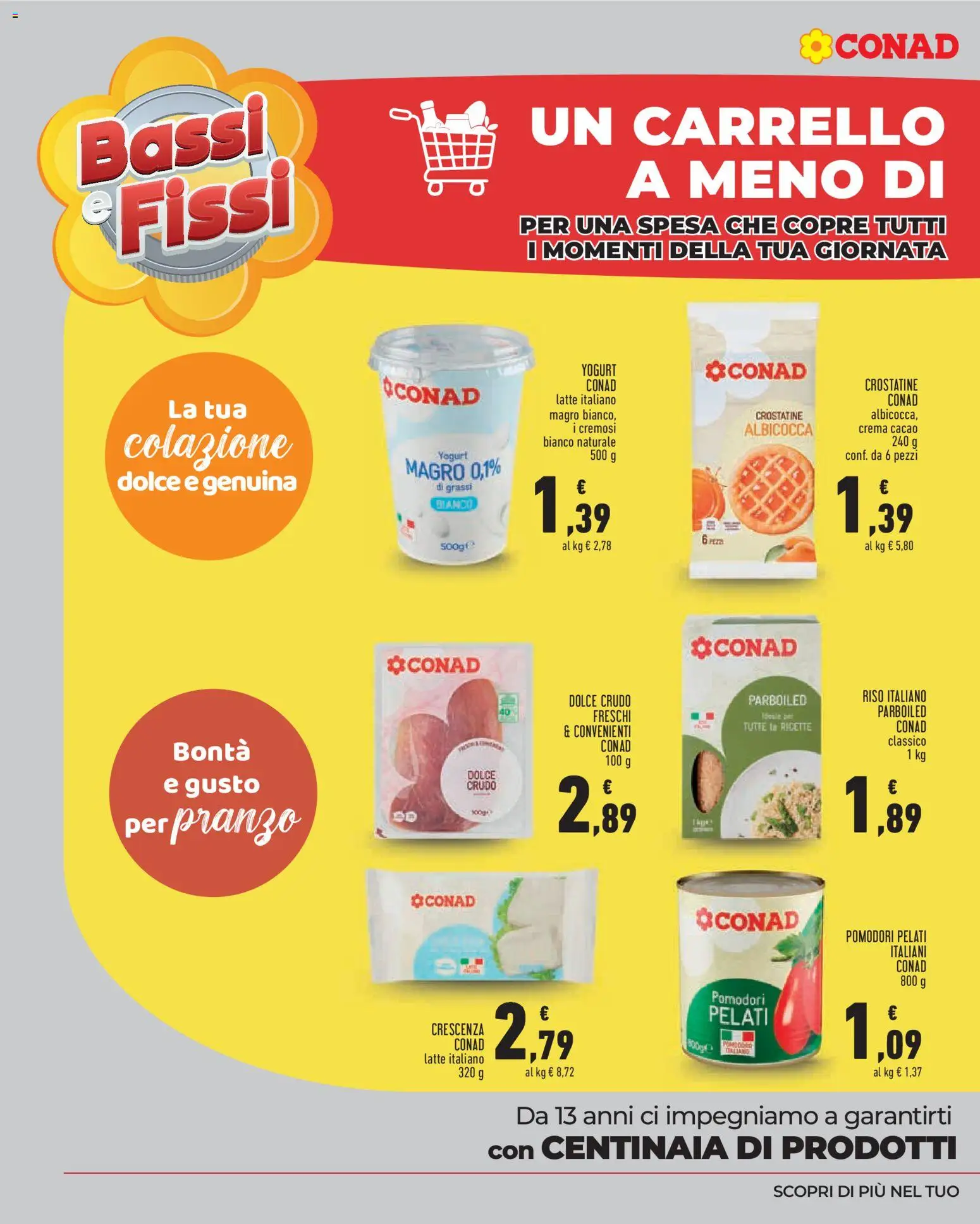 Volantino Conad del 19/08/2026 | Pagina: 4 | Prodotti: Yogurt, Riso, Crostatine, Carrello