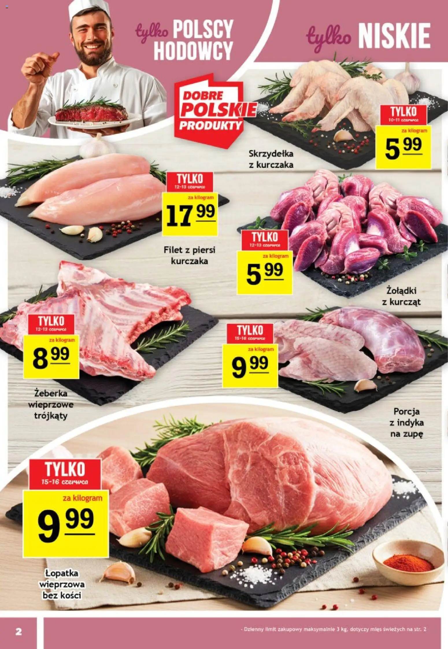 Gram Market gazetka od 10.06.2026 | Strona: 2 | Produkty: Skrzydełka z kurczaka, Piersi, Łopatka wieprzowa