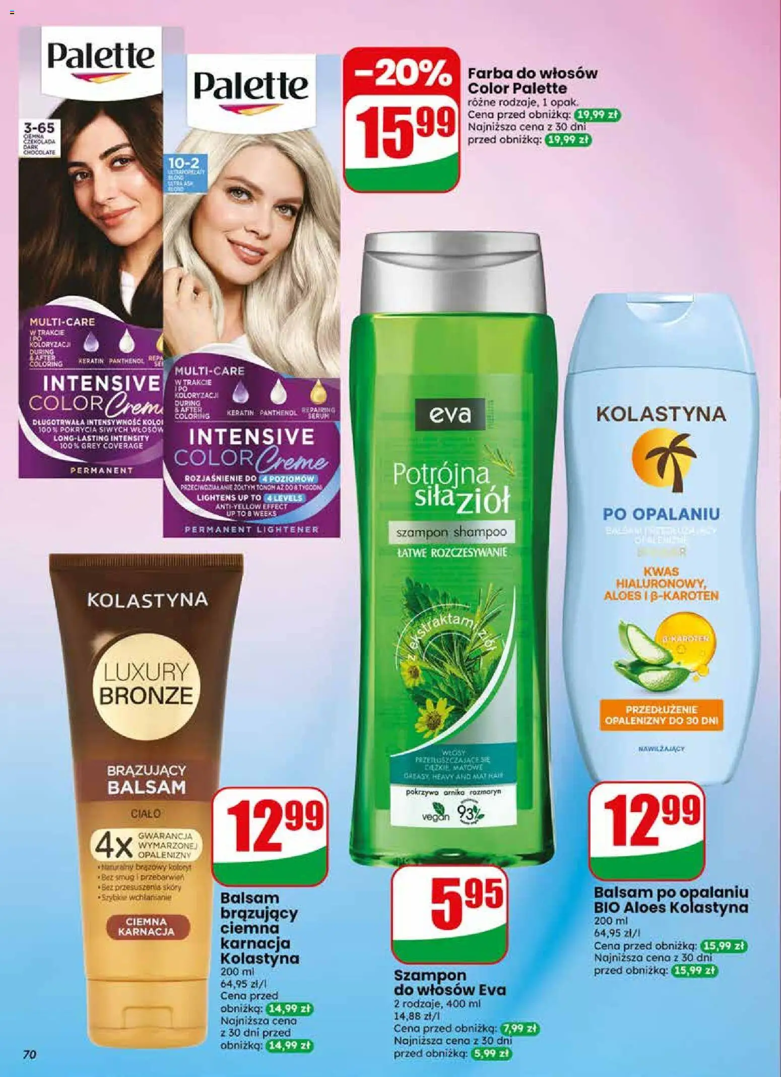 Dino gazetka od 13.05.2026 | Strona: 70 | Produkty: Aloes, Balsam brązujący, Czekolada, Szampon