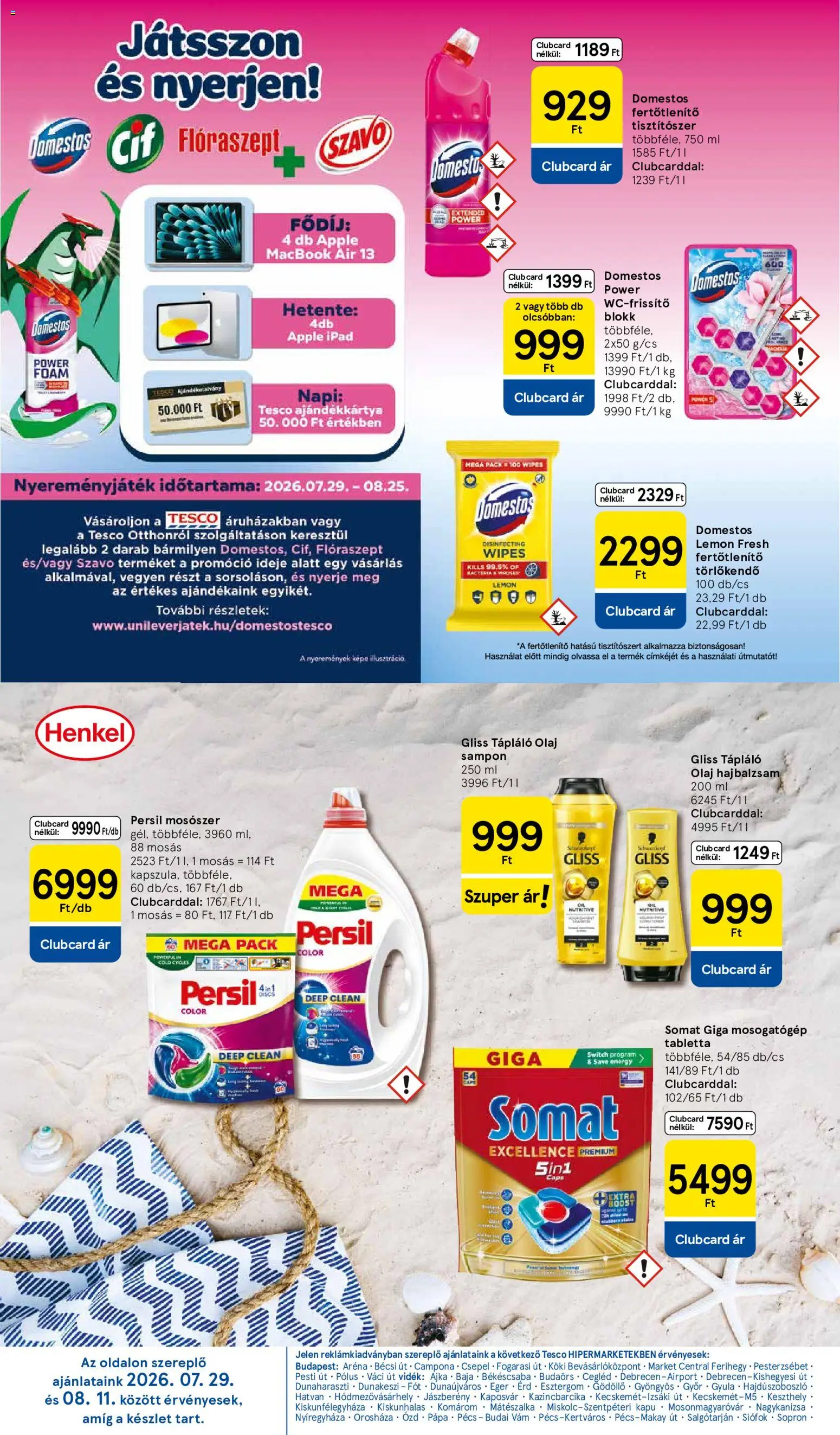 Tesco akciós ujság - amely érvényes a következő dátumtól: 2026.08.06. | Oldal: 28 | Termékek: Somat, Hajbalzsam, Szavó, Mosogatógép tabletta
