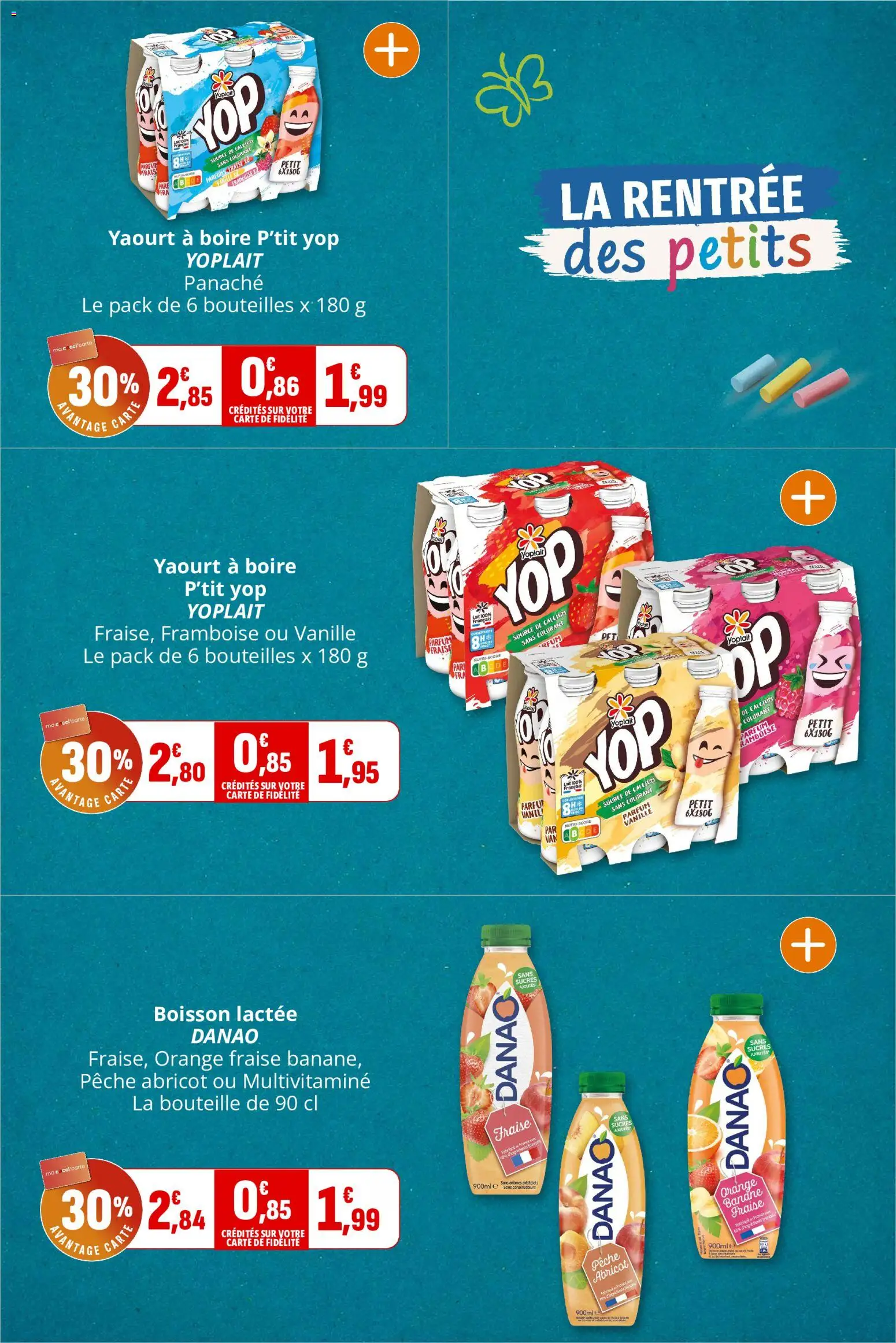 {H1} | Page: 8 | Produits: Sucre, Orange, Boisson lactee, Yaourt à boire
