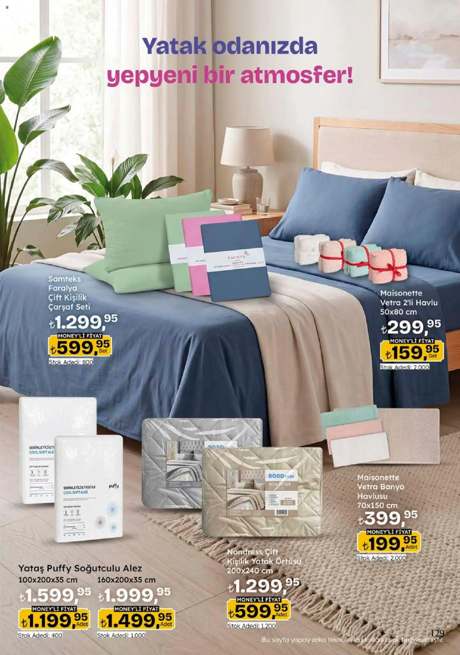 Migros Katalog - 5M Migroskop Dijital - 08 Ekim 2026 tarihinden itibaren geçerlidir | Sayfa: 129 | Ürünler: Yatak, Banyo, Çarşaf, Yatak örtüsü