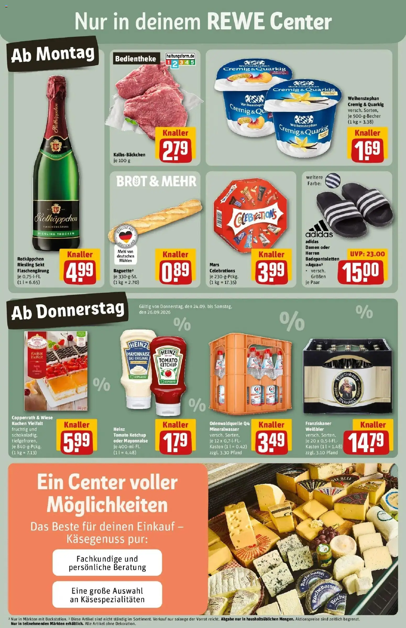 REWE Prospekt ab 21.09.2026 zum Blättern » Angebote | Seite: 3 | Produkte: Franziskaner, Weißbier, Celebrations, Mars